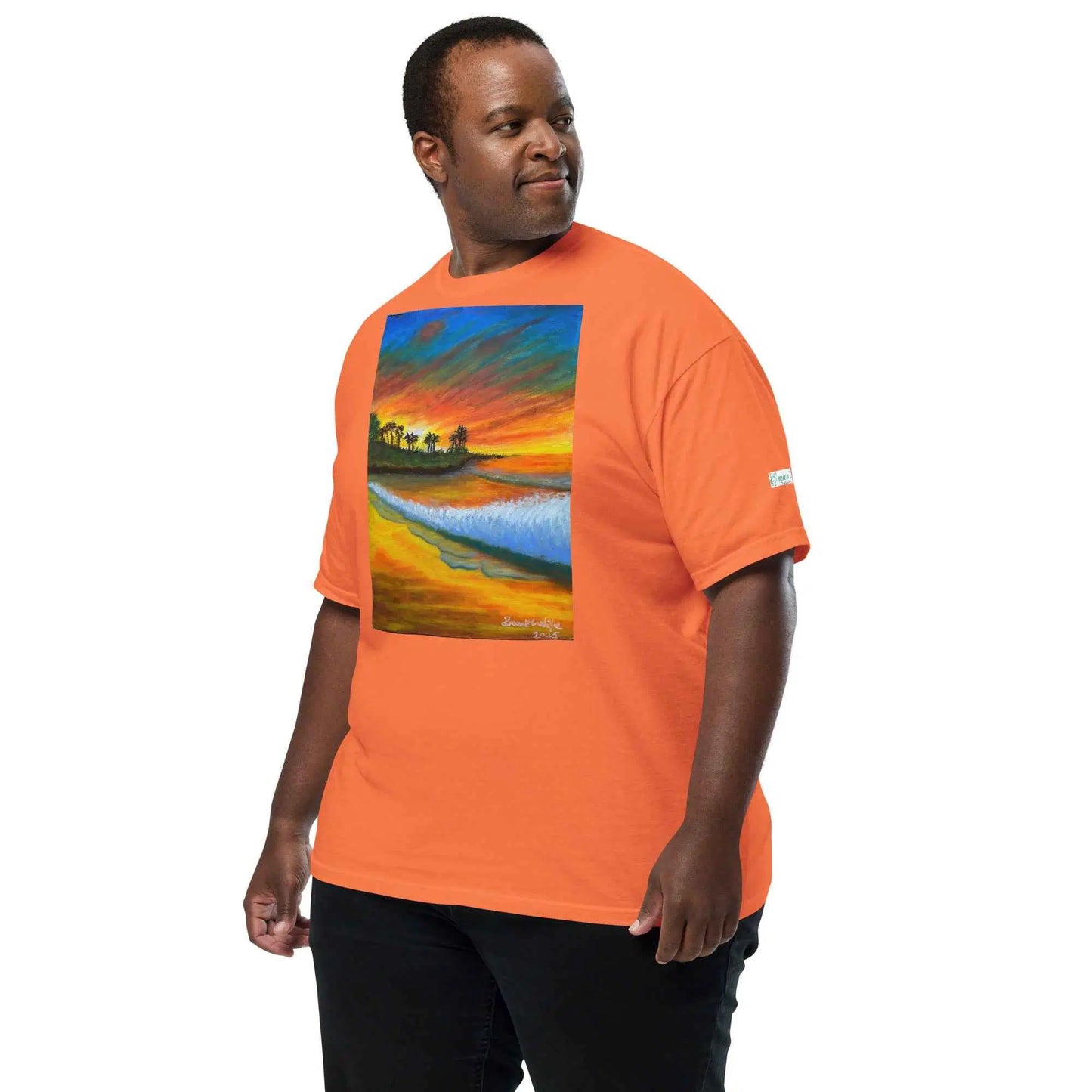 Unisex T-Shirt - Day Blazed - Tropical Sunset Palm Tree Art