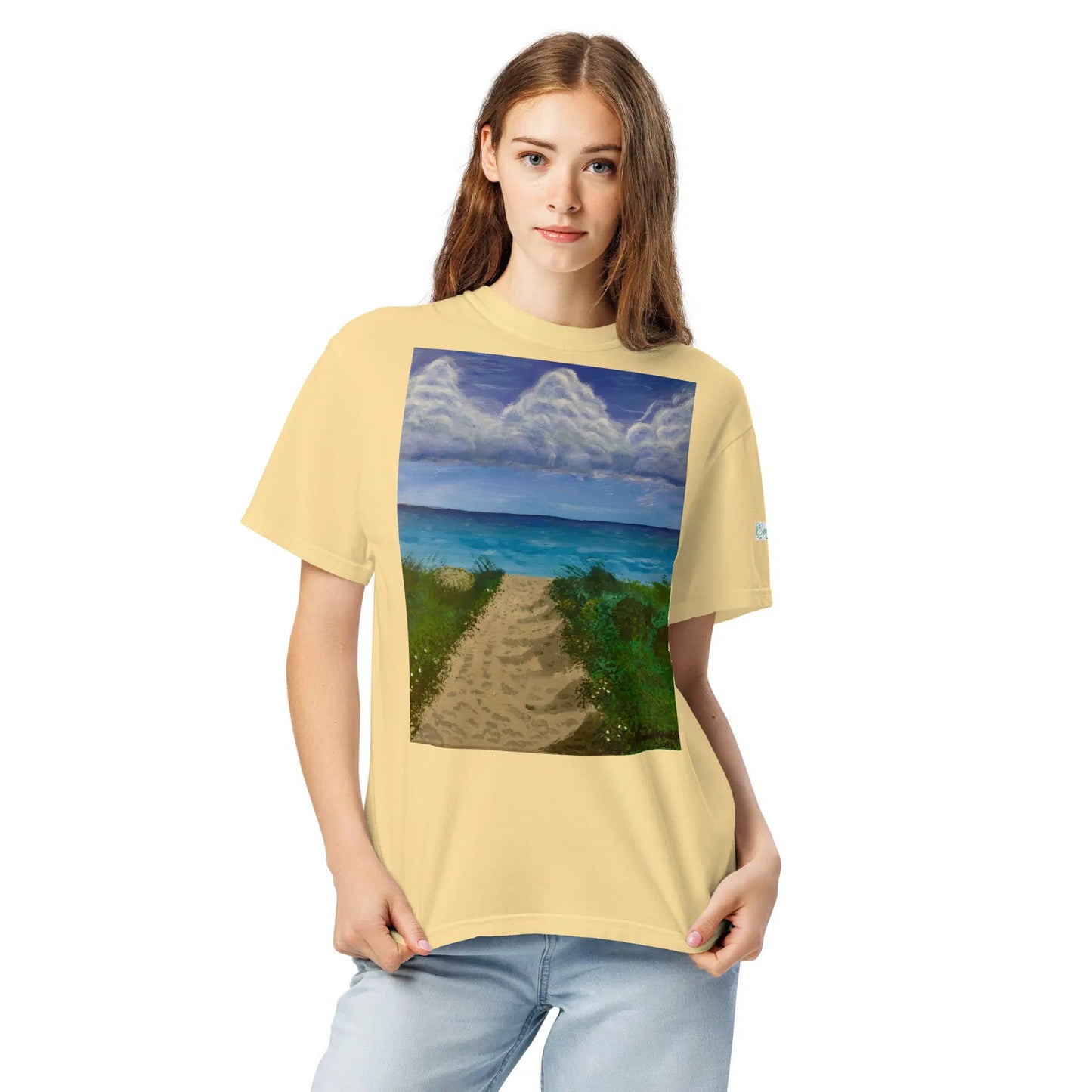 Unisex T-Shirt - Edge of Calm - Coastal Pathway Scene - Eman's Gallery