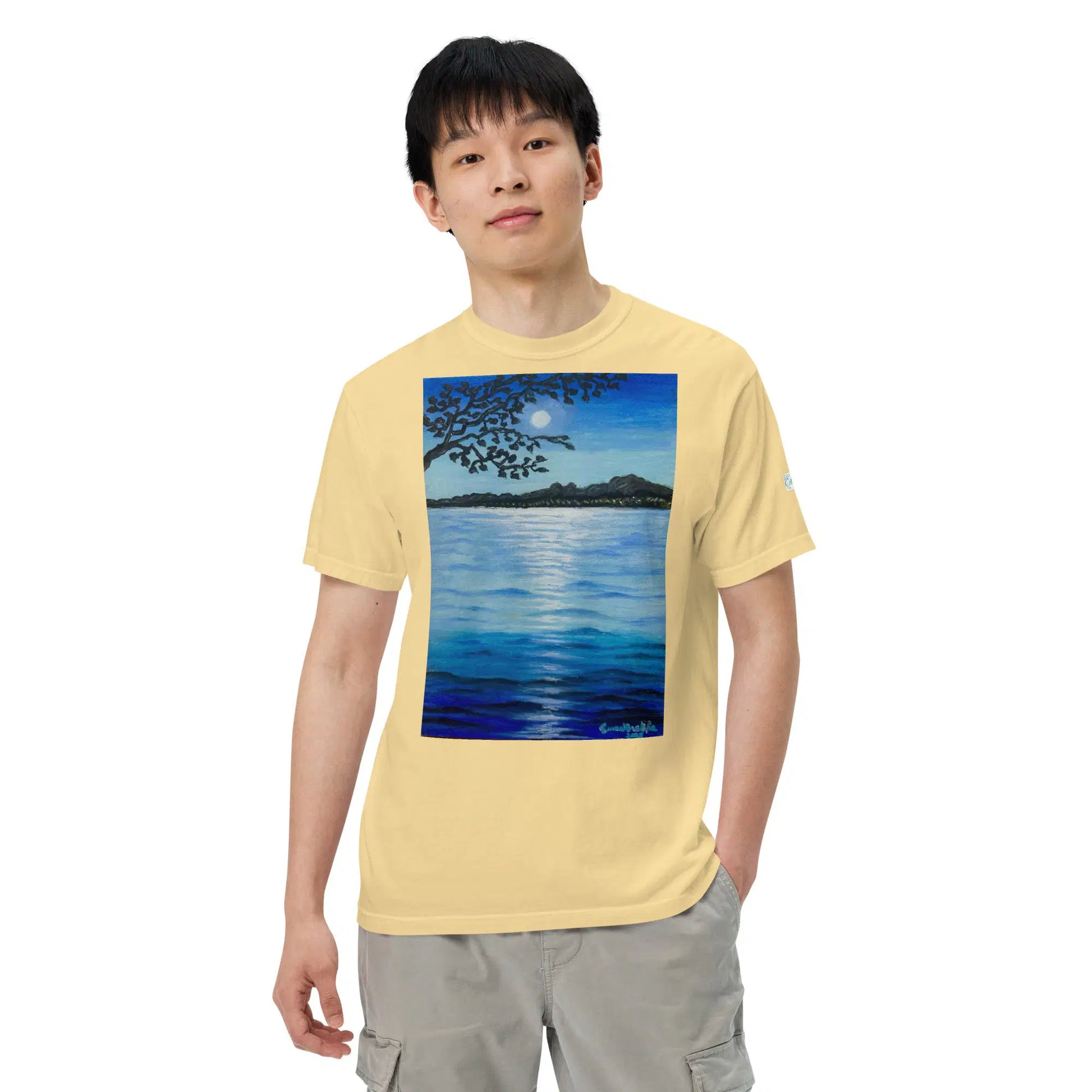 Unisex T-Shirt - Nocturned - Tonalism Moonlit Night Scene - Eman's Gallery