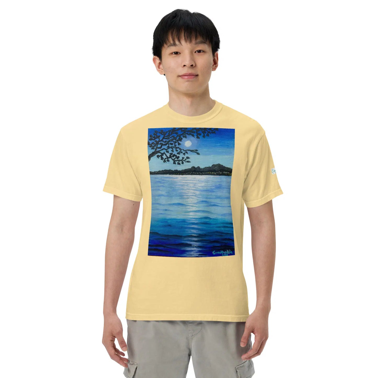 Unisex T-Shirt - Nocturned - Tonalism Moonlit Night Scene - Eman's Gallery