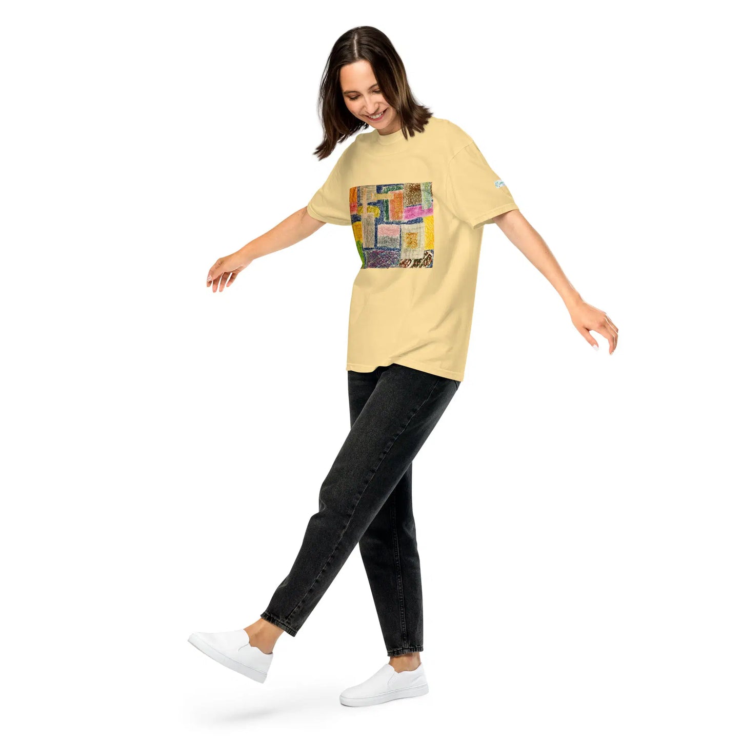 Unisex T-Shirt - The Hearth Quilt - Folk Abstract Patchwork - Eman's Gallery