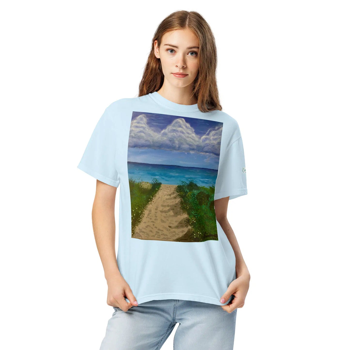 Unisex T-Shirt - Edge of Calm - Coastal Pathway Scene - Eman's Gallery