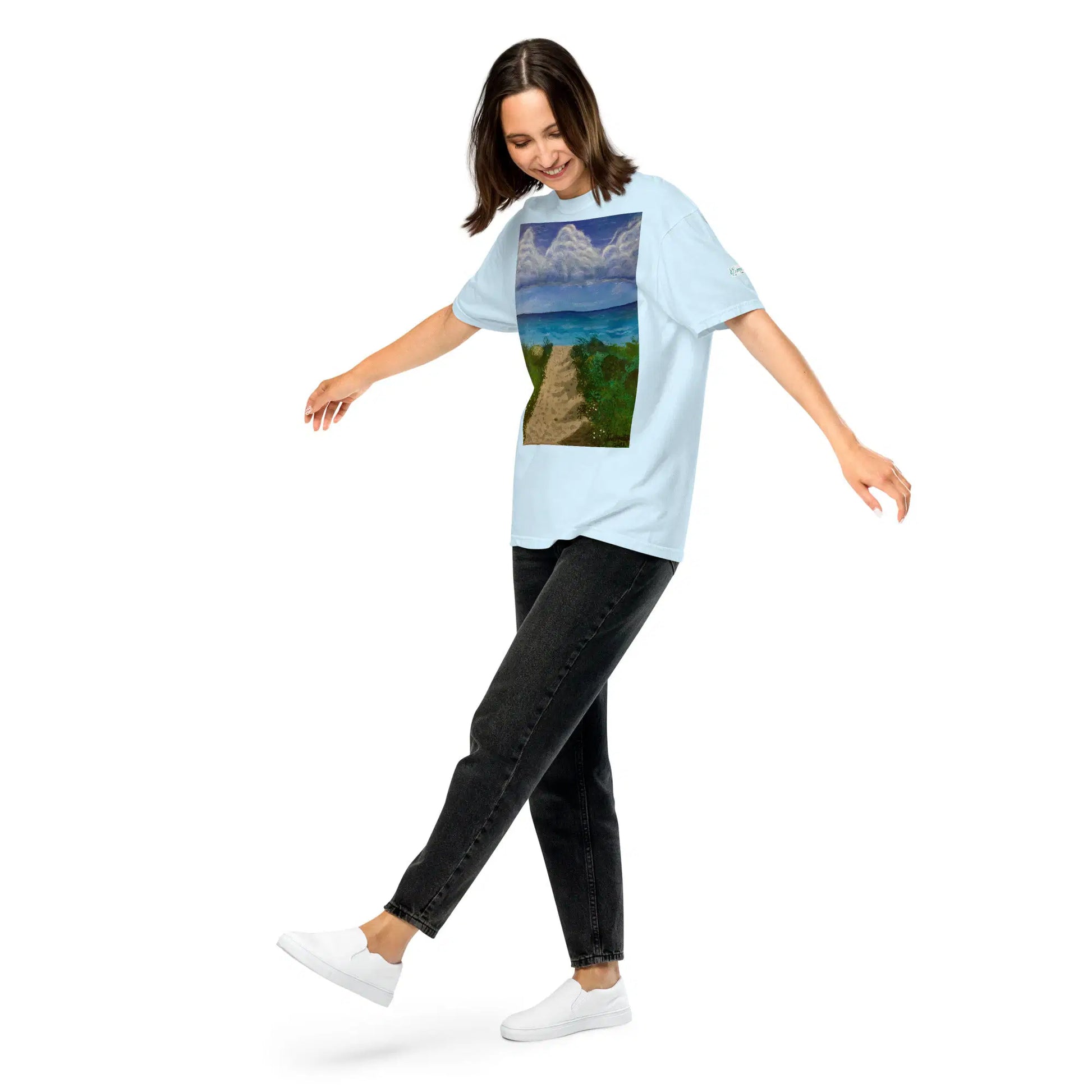 Unisex T-Shirt - Edge of Calm - Coastal Pathway Scene - Eman's Gallery
