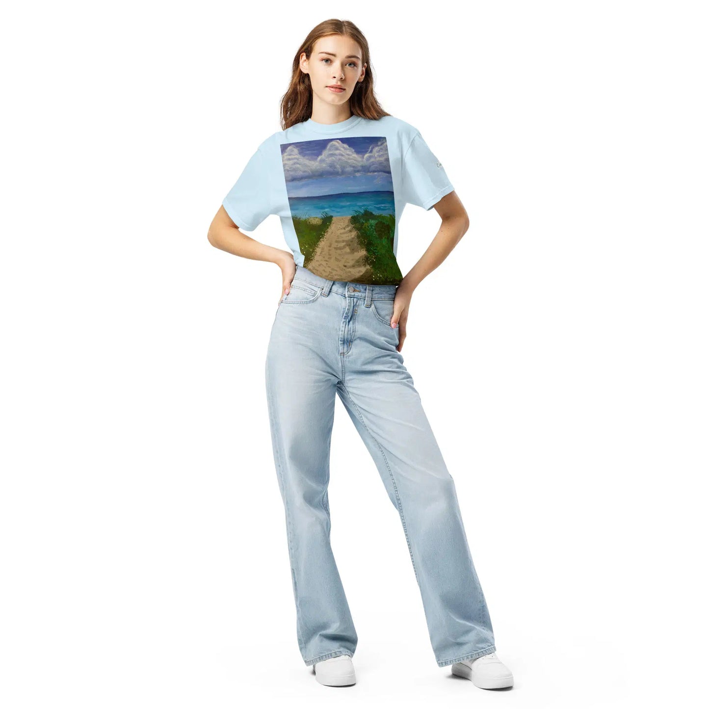 Unisex T-Shirt - Edge of Calm - Coastal Pathway Scene - Eman's Gallery