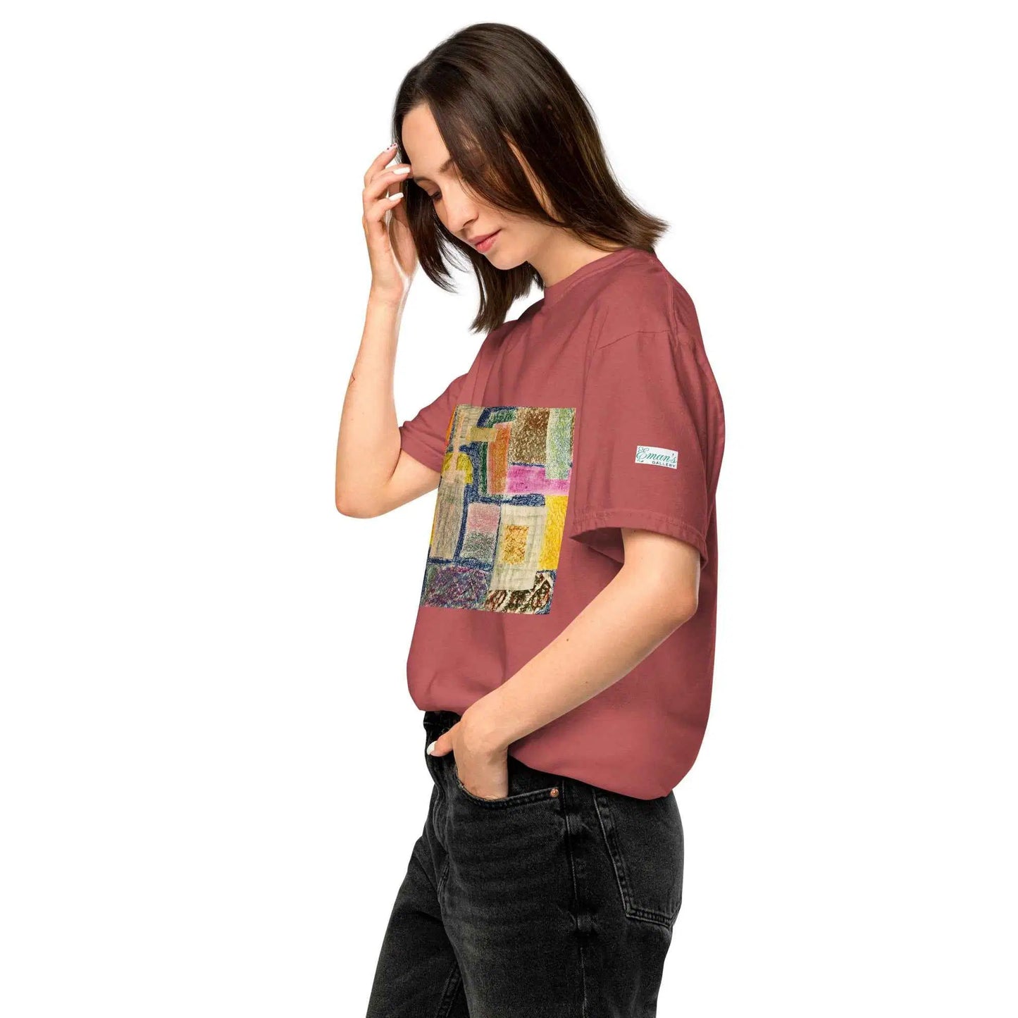 Unisex T-Shirt - The Hearth Quilt - Folk Abstract Patchwork