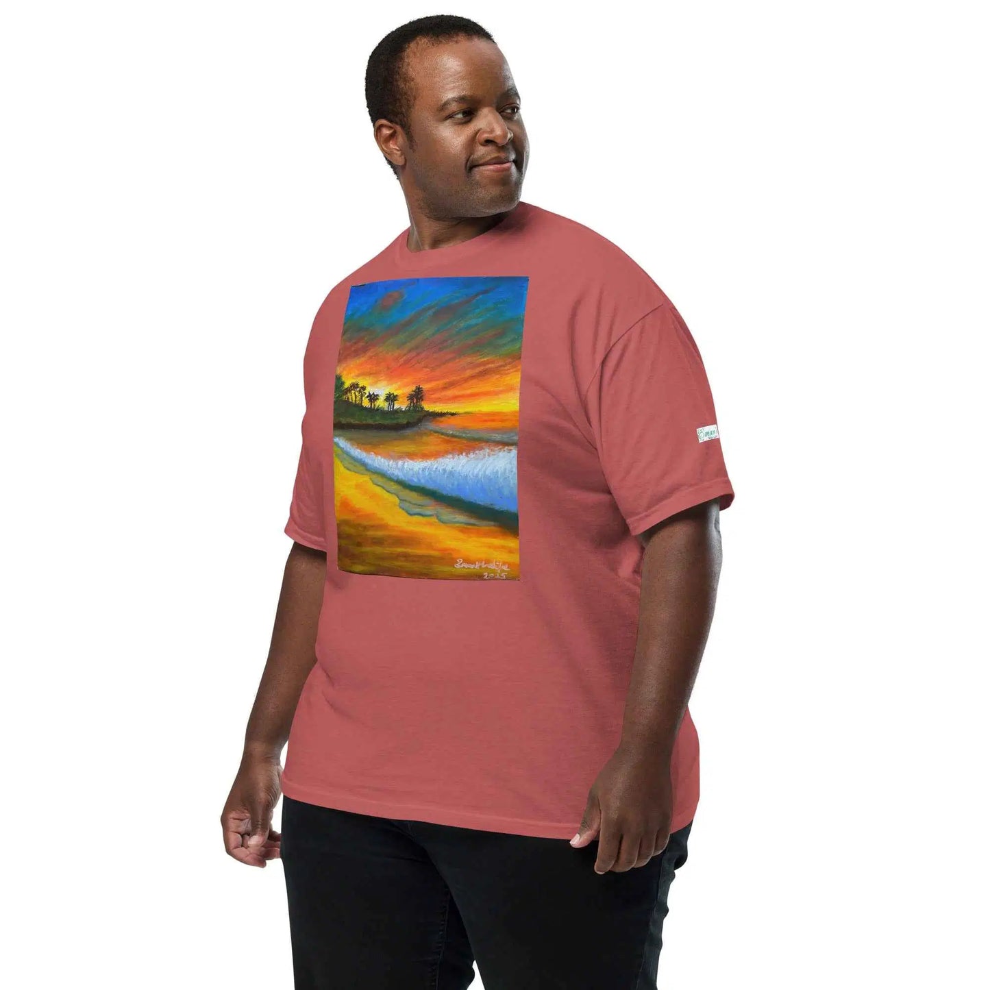 Unisex T-Shirt - Day Blazed - Tropical Sunset Palm Tree Art
