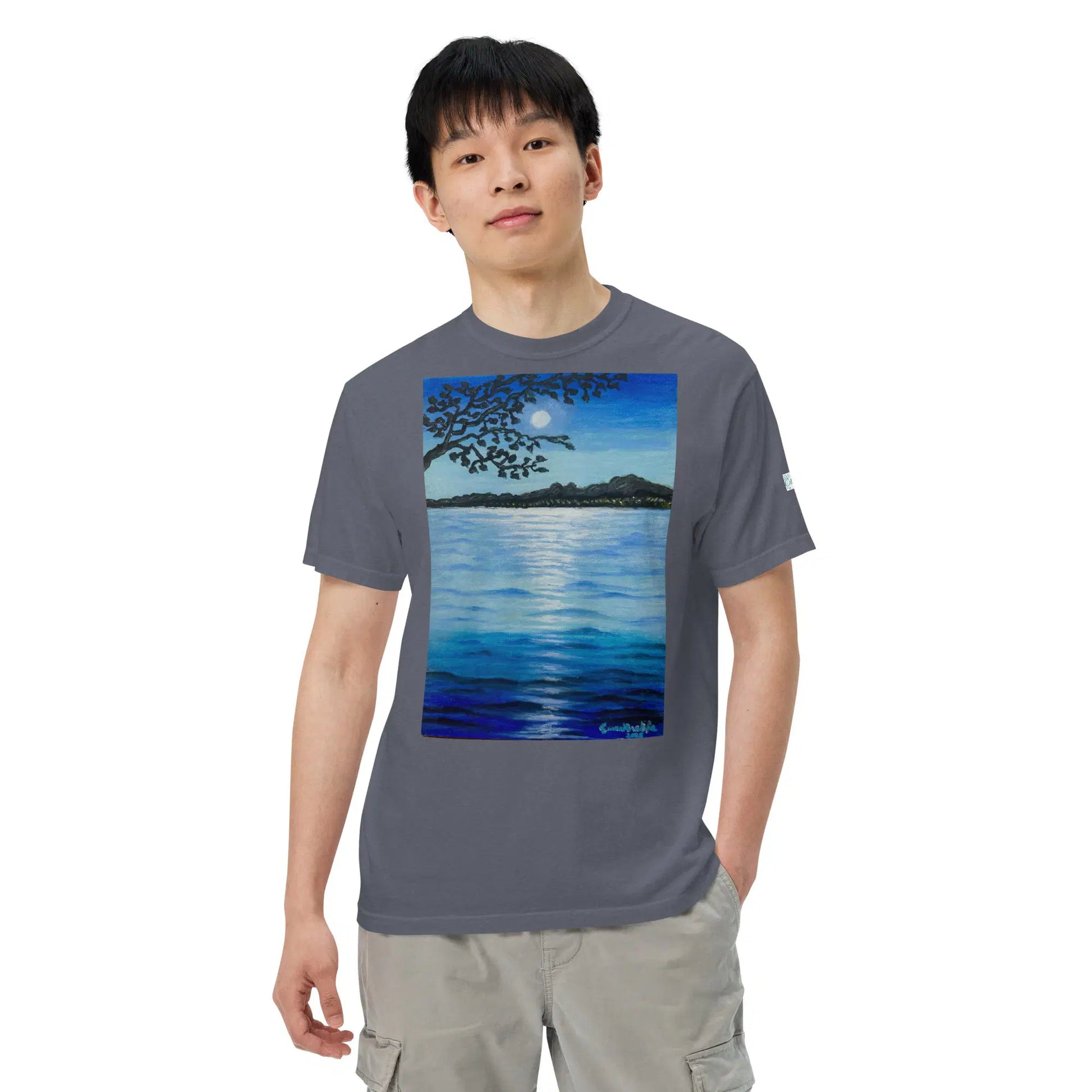 Unisex T-Shirt - Nocturned - Tonalism Moonlit Night Scene - Eman's Gallery