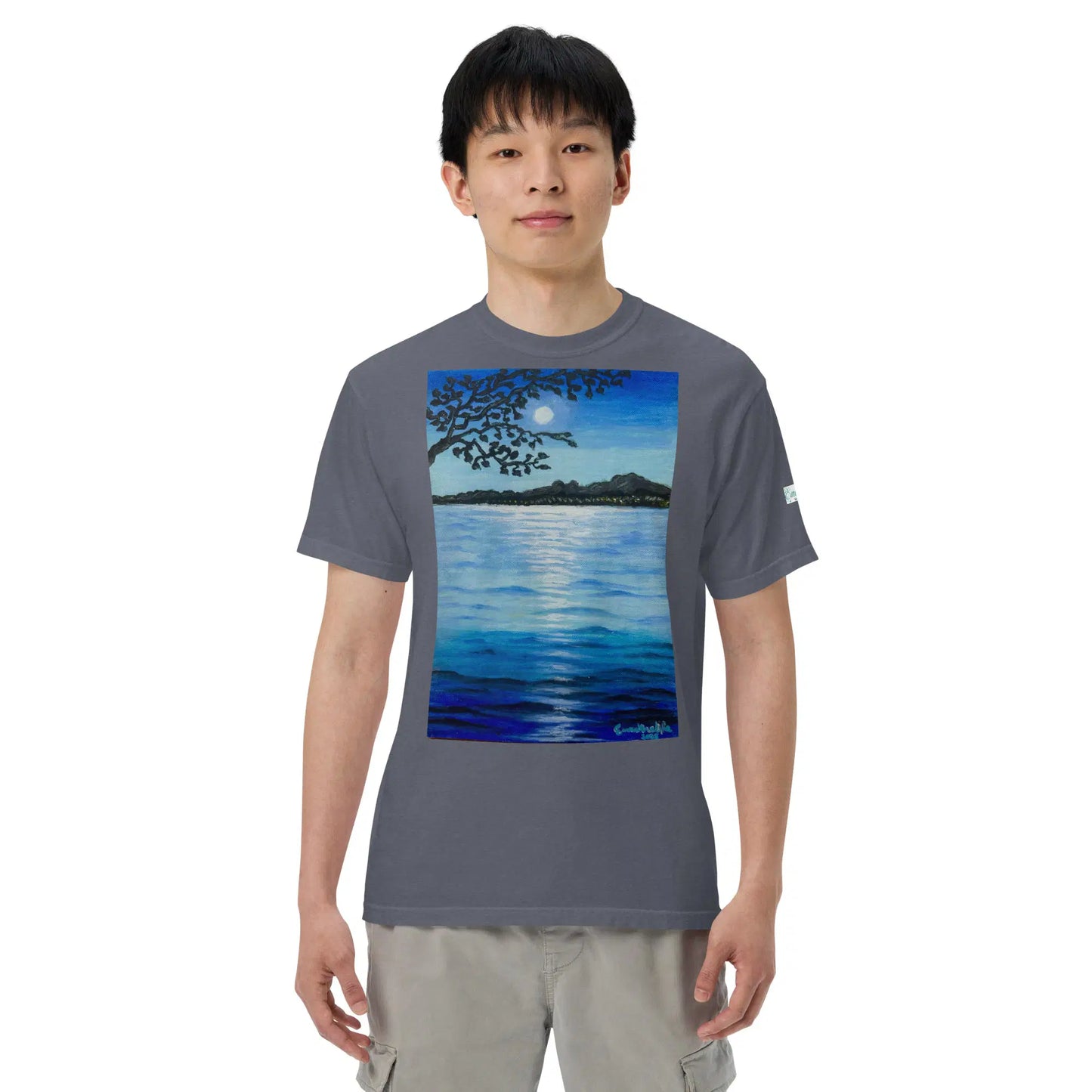 Unisex T-Shirt - Nocturned - Tonalism Moonlit Night Scene - Eman's Gallery