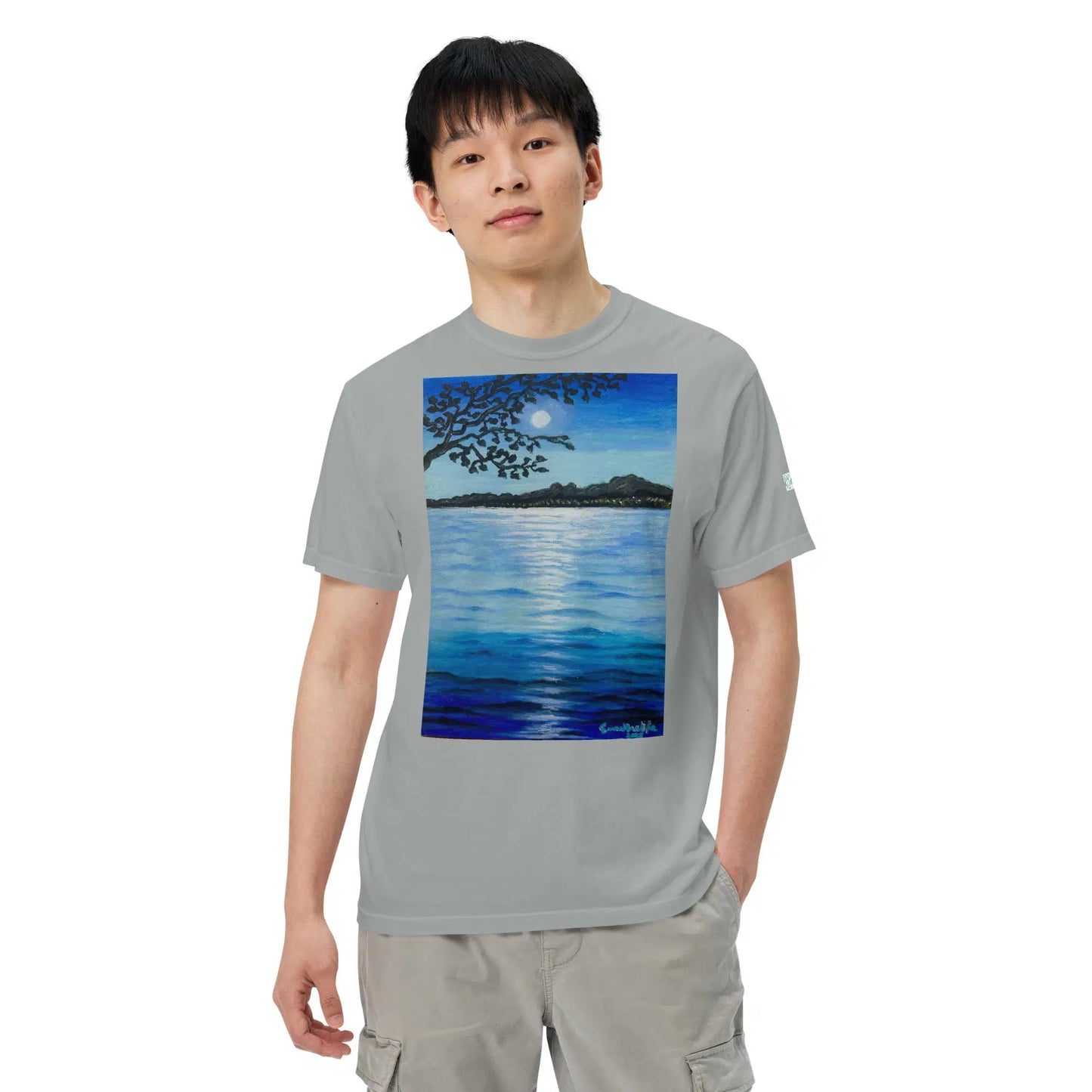 Unisex T-Shirt - Nocturned - Tonalism Moonlit Night Scene - Eman's Gallery