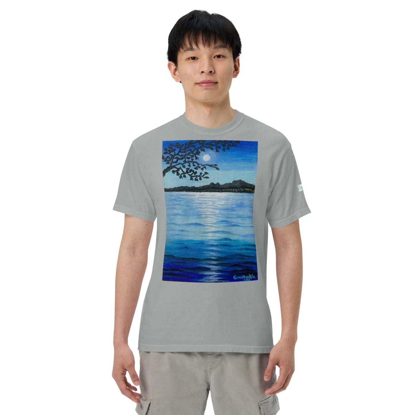 Unisex T-Shirt - Nocturned - Tonalism Moonlit Night Scene - Eman's Gallery