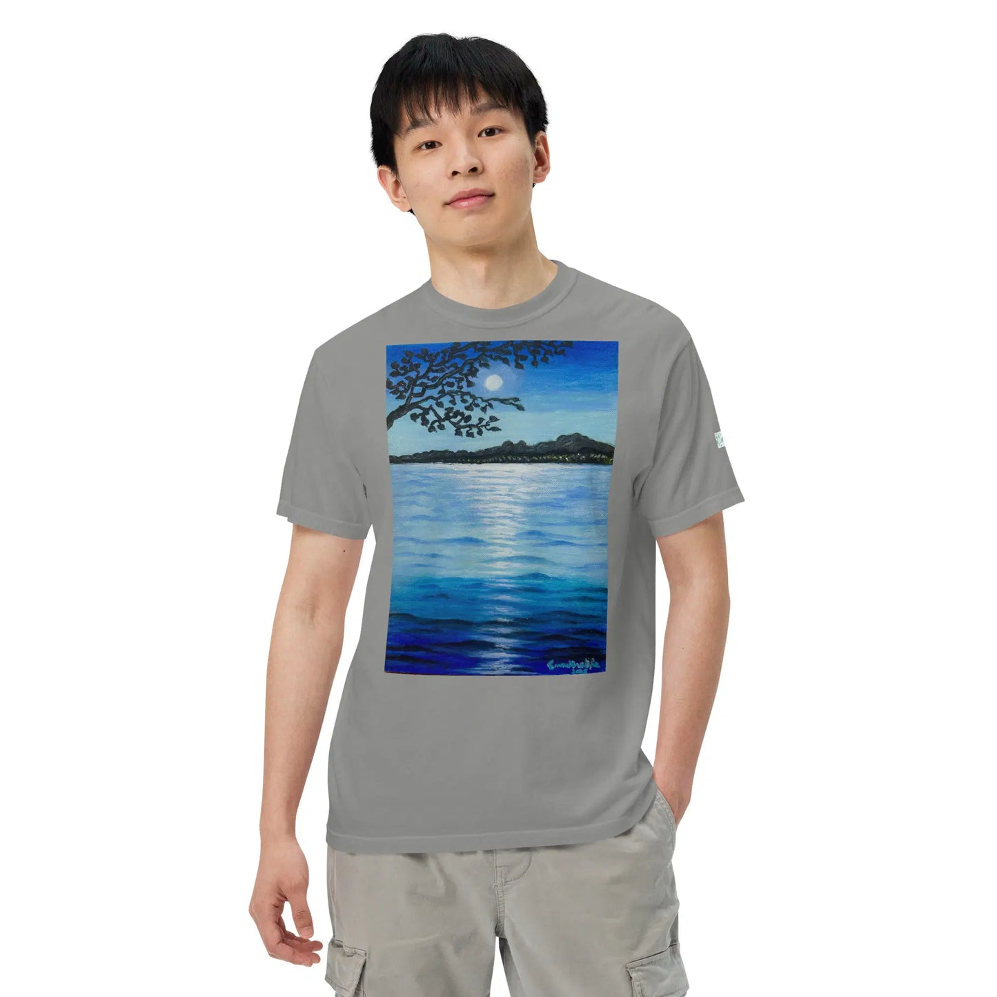 Unisex T-Shirt - Nocturned - Tonalism Moonlit Night Scene - Eman's Gallery