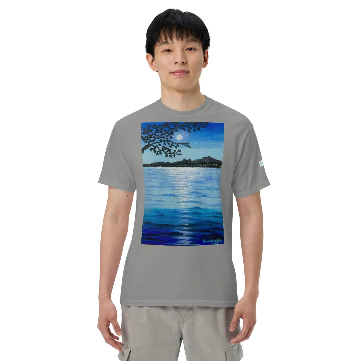 Unisex T-Shirt - Nocturned - Tonalism Moonlit Night Scene - Eman's Gallery