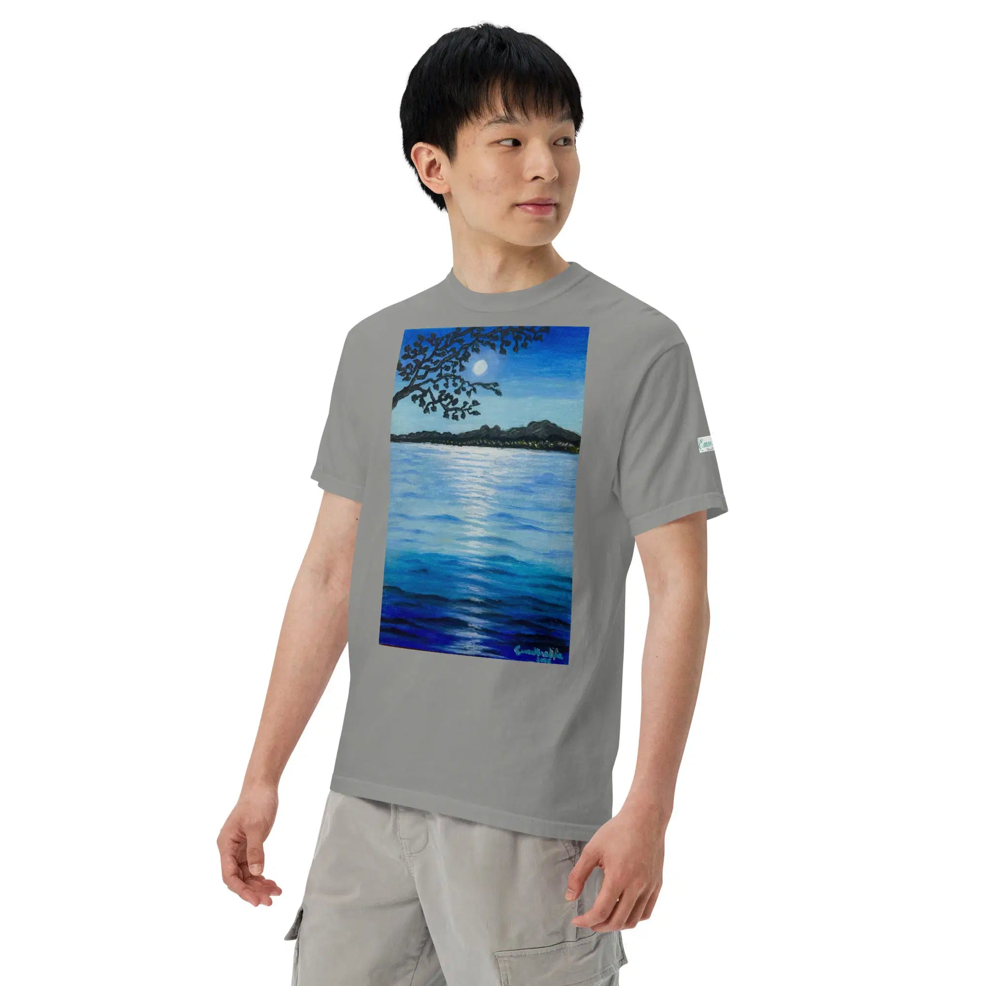 Unisex T-Shirt - Nocturned - Tonalism Moonlit Night Scene - Eman's Gallery