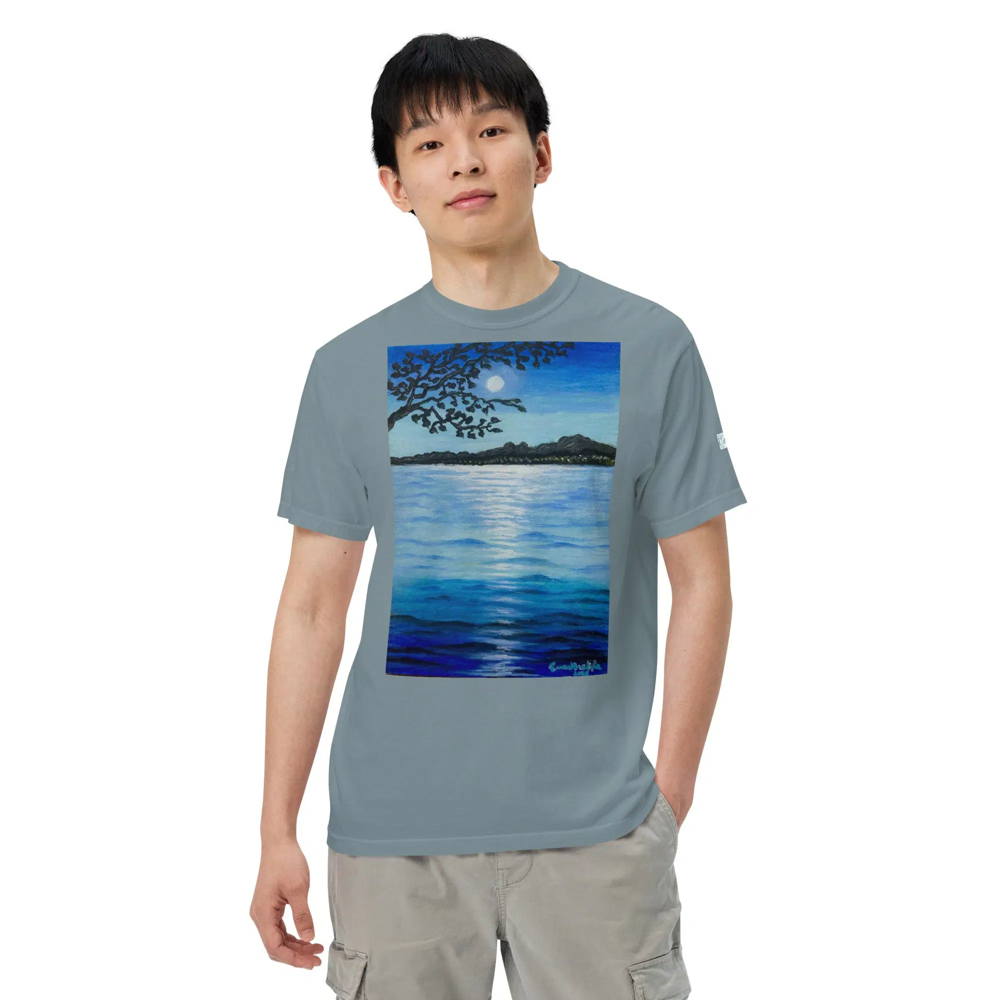 Unisex T-Shirt - Nocturned - Tonalism Moonlit Night Scene - Eman's Gallery