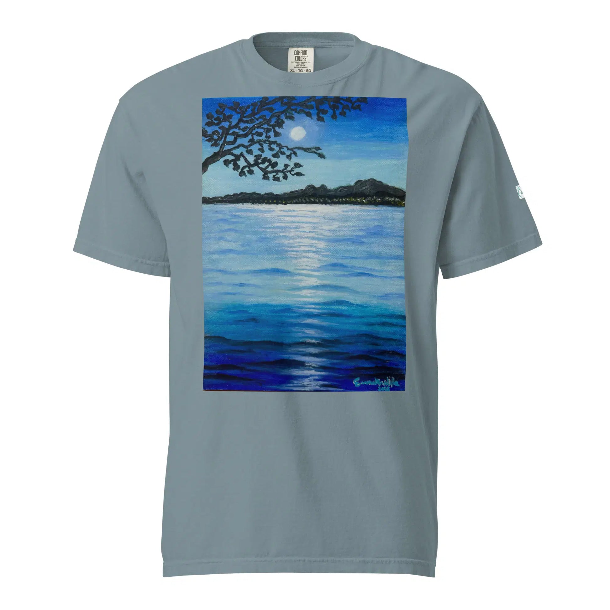 Unisex T-Shirt - Nocturned - Tonalism Moonlit Night Scene - Eman's Gallery