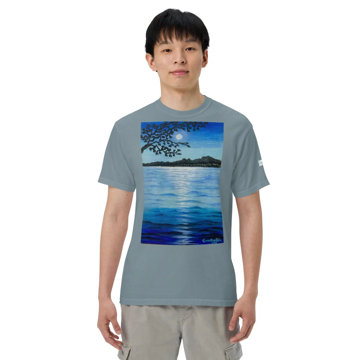 Unisex T-Shirt - Nocturned - Tonalism Moonlit Night Scene - Eman's Gallery