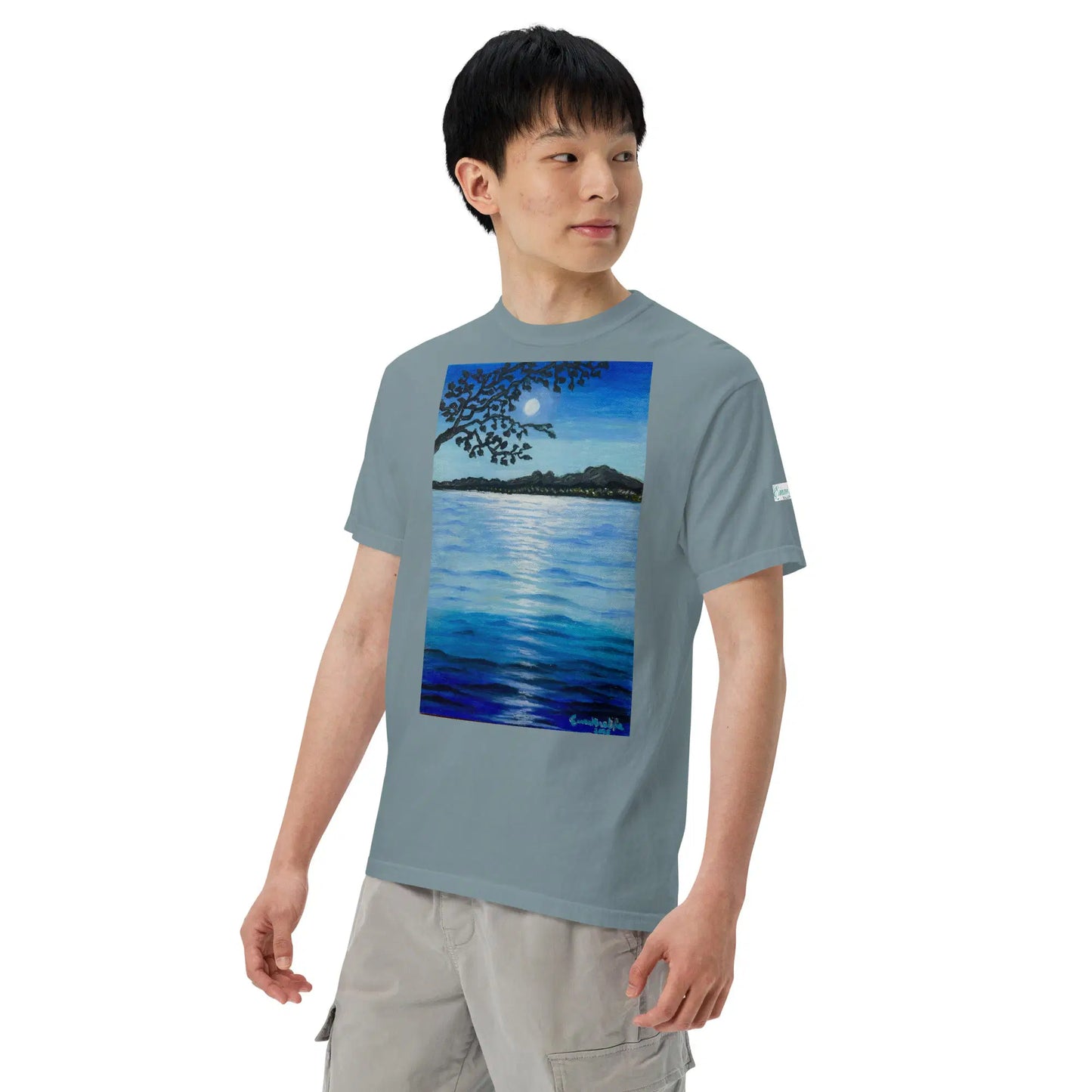 Unisex T-Shirt - Nocturned - Tonalism Moonlit Night Scene - Eman's Gallery