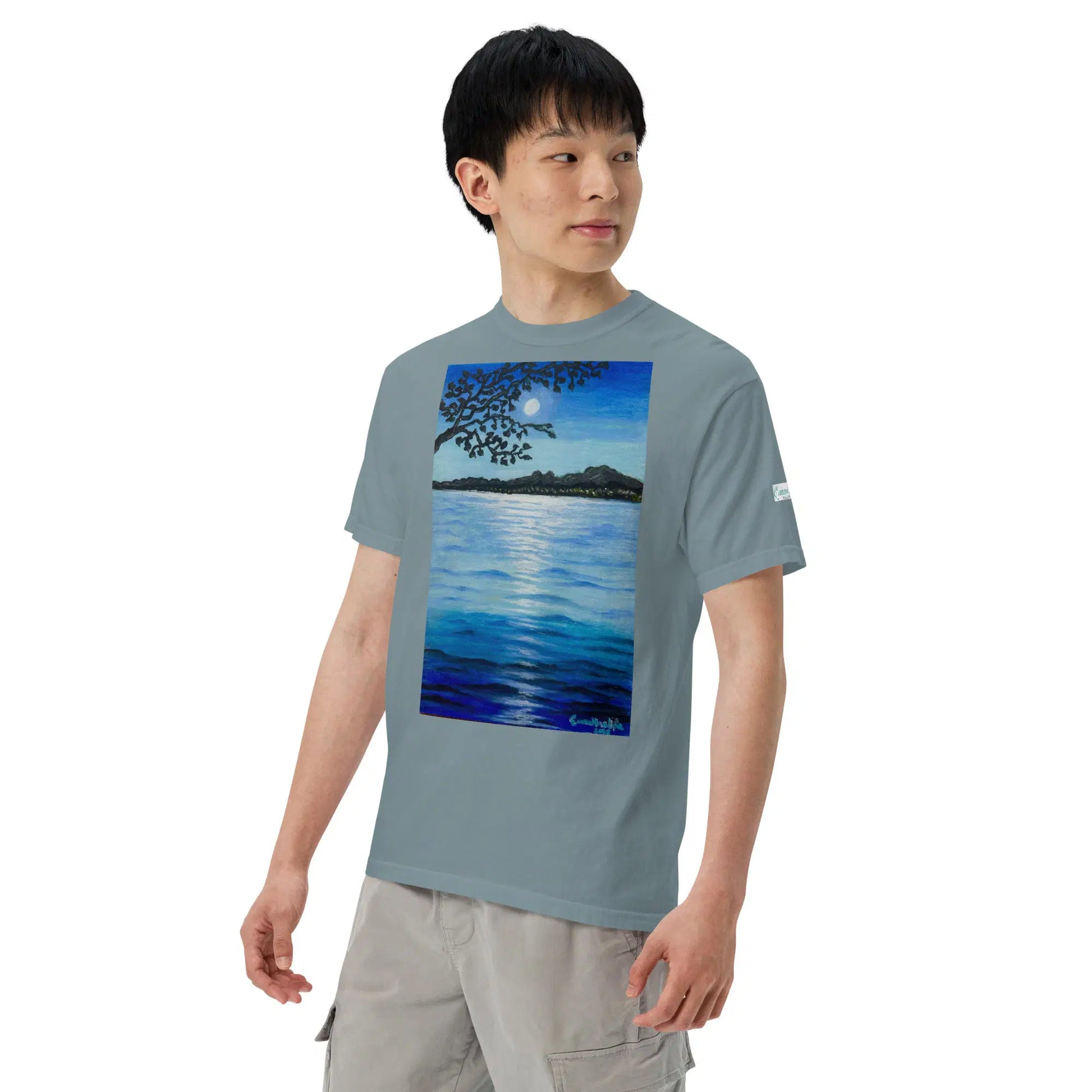 Unisex T-Shirt - Nocturned - Tonalism Moonlit Night Scene - Eman's Gallery