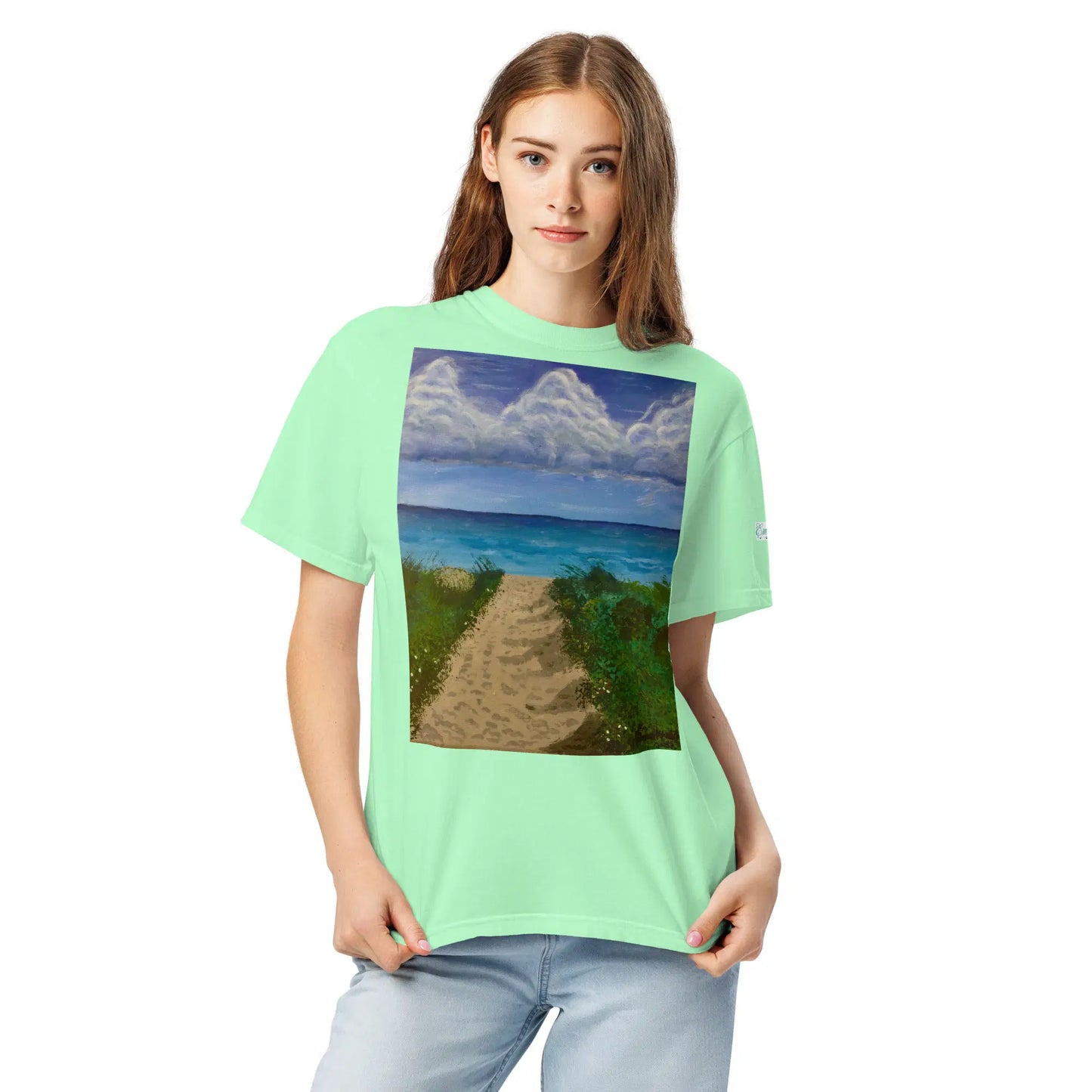 Unisex T-Shirt - Edge of Calm - Coastal Pathway Scene - Eman's Gallery