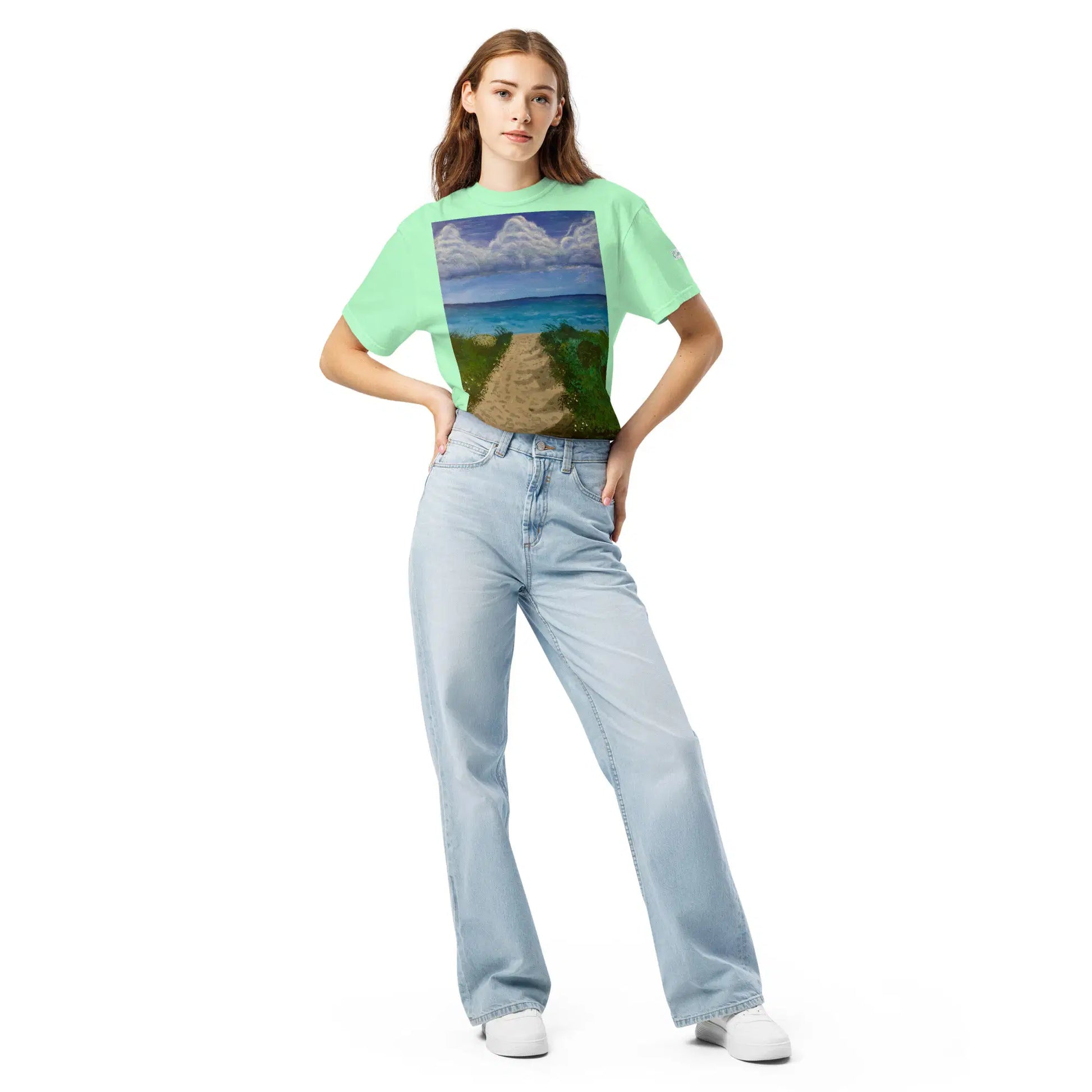 Unisex T-Shirt - Edge of Calm - Coastal Pathway Scene - Eman's Gallery