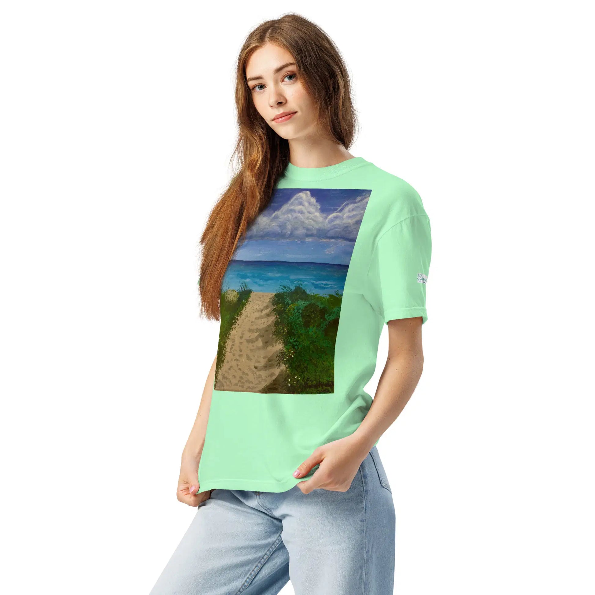 Unisex T-Shirt - Edge of Calm - Coastal Pathway Scene - Eman's Gallery