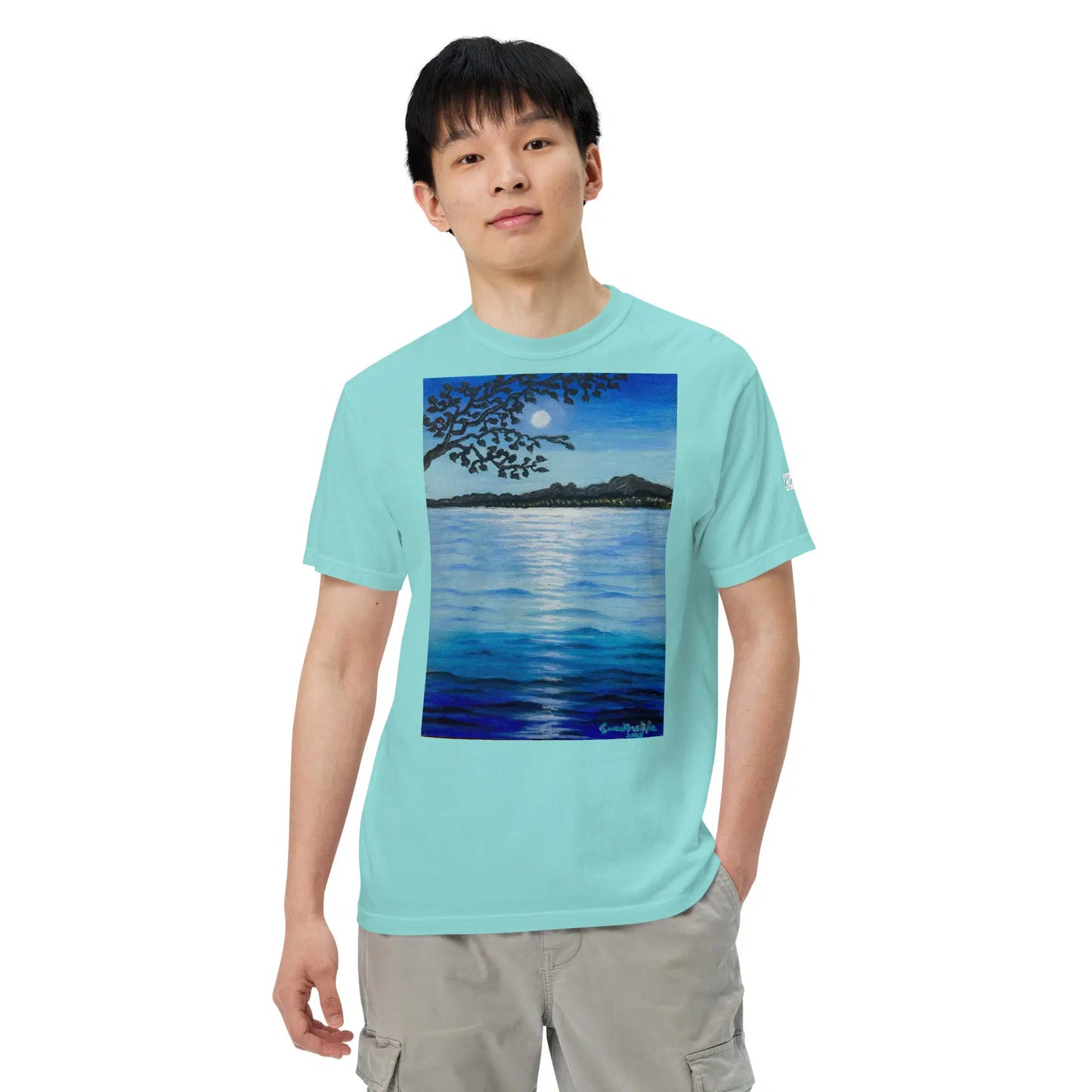 Unisex T-Shirt - Nocturned - Tonalism Moonlit Night Scene - Eman's Gallery