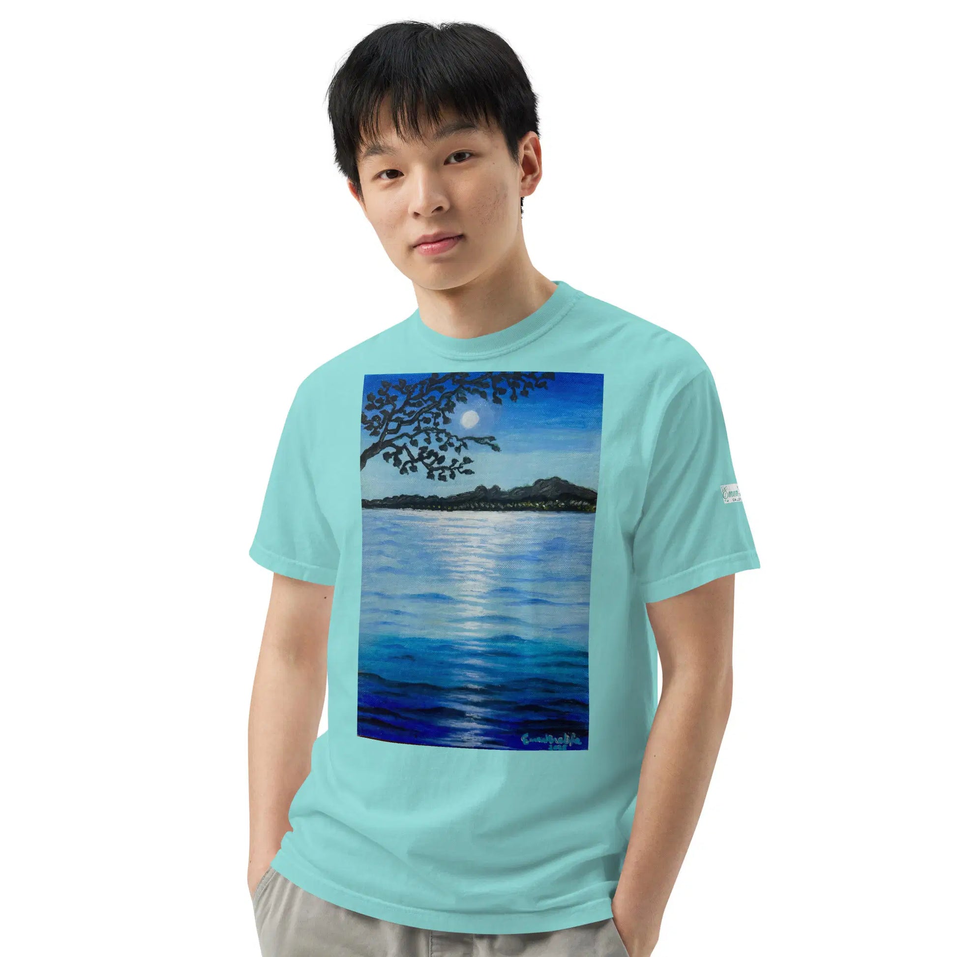 Unisex T-Shirt - Nocturned - Tonalism Moonlit Night Scene - Eman's Gallery