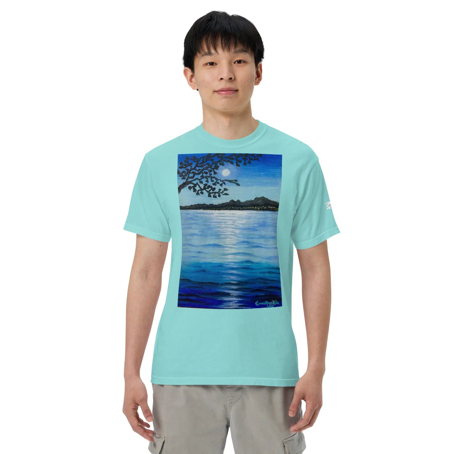 Unisex T-Shirt - Nocturned - Tonalism Moonlit Night Scene - Eman's Gallery