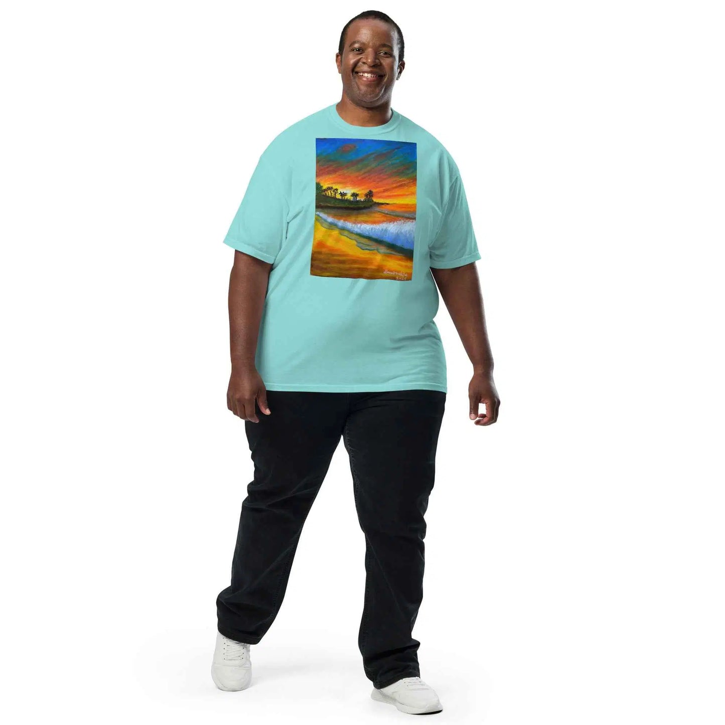 Unisex T-Shirt - Day Blazed - Tropical Sunset Palm Tree Art