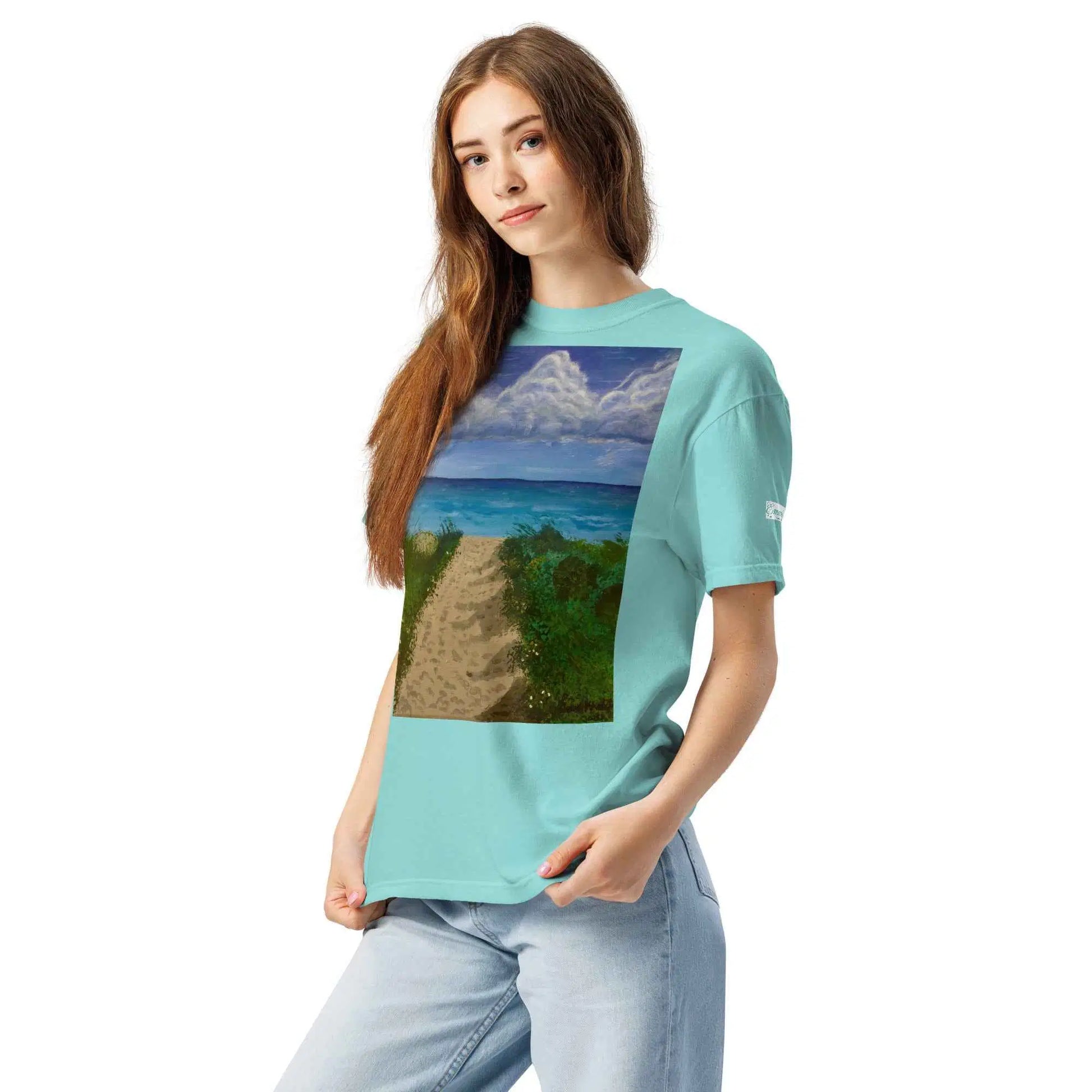 Unisex T-Shirt - Edge of Calm - Coastal Pathway Scene