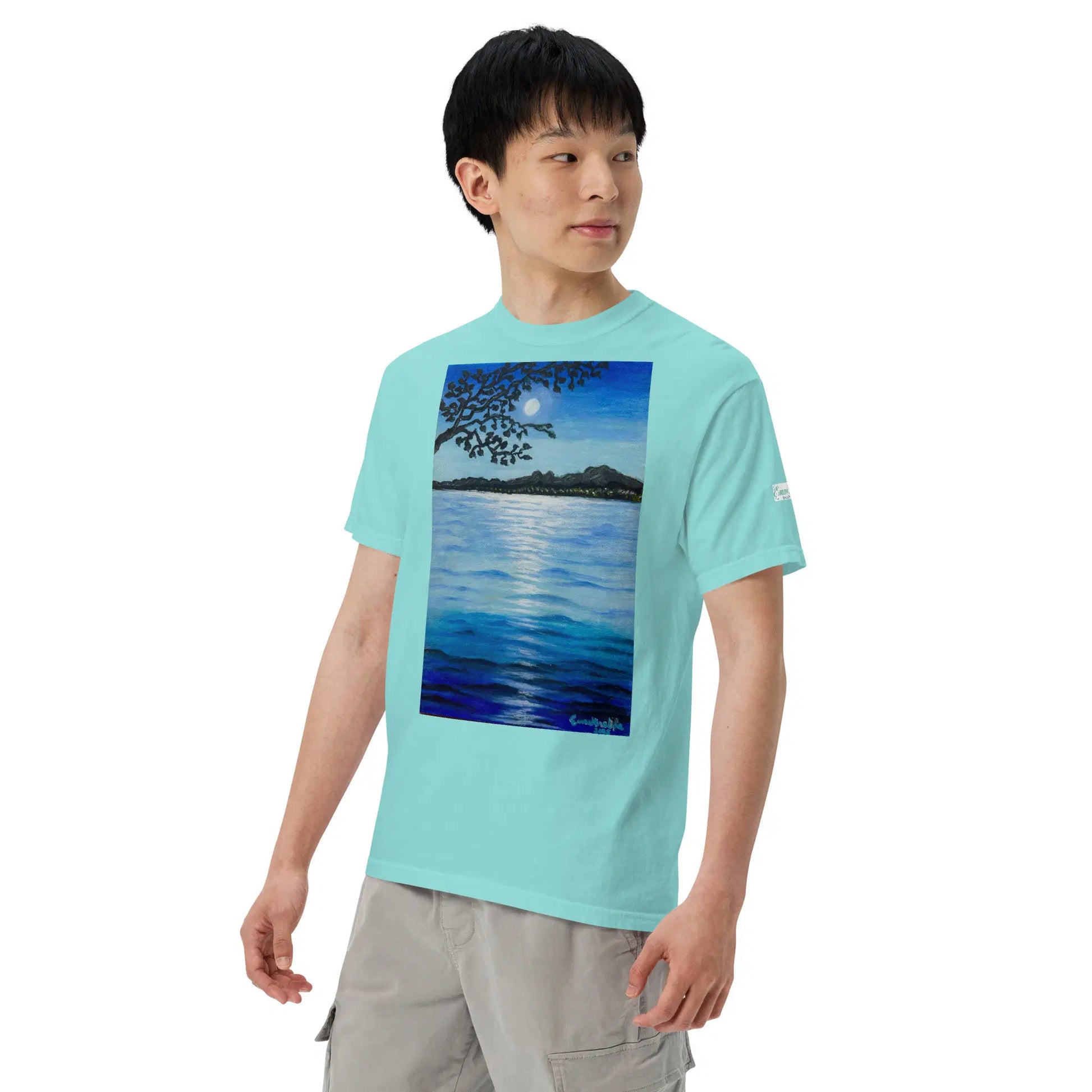 Unisex T-Shirt - Nocturned - Tonalism Moonlit Night Scene - Eman's Gallery