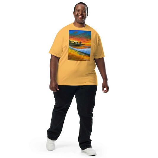 Unisex T-Shirt - Day Blazed - Tropical Sunset Palm Tree Art