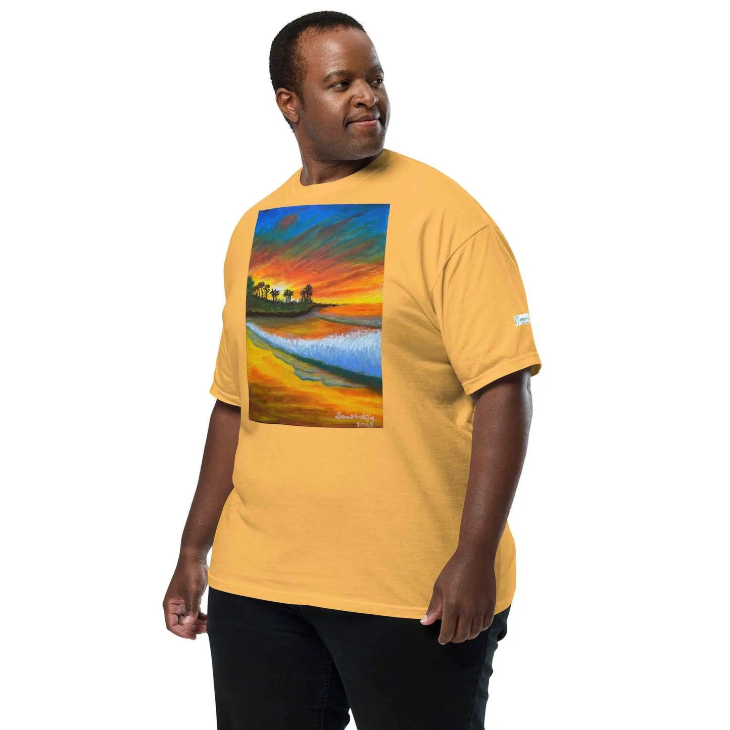 Unisex T-Shirt - Day Blazed - Tropical Sunset Palm Tree Art