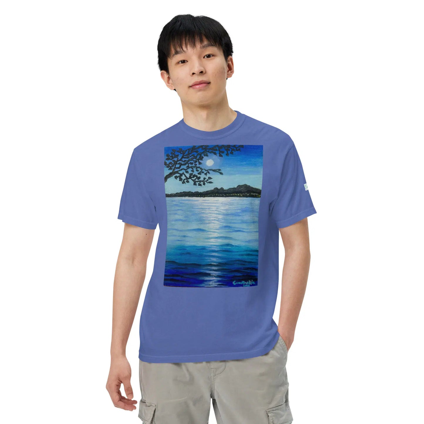 Unisex T-Shirt - Nocturned - Tonalism Moonlit Night Scene - Eman's Gallery