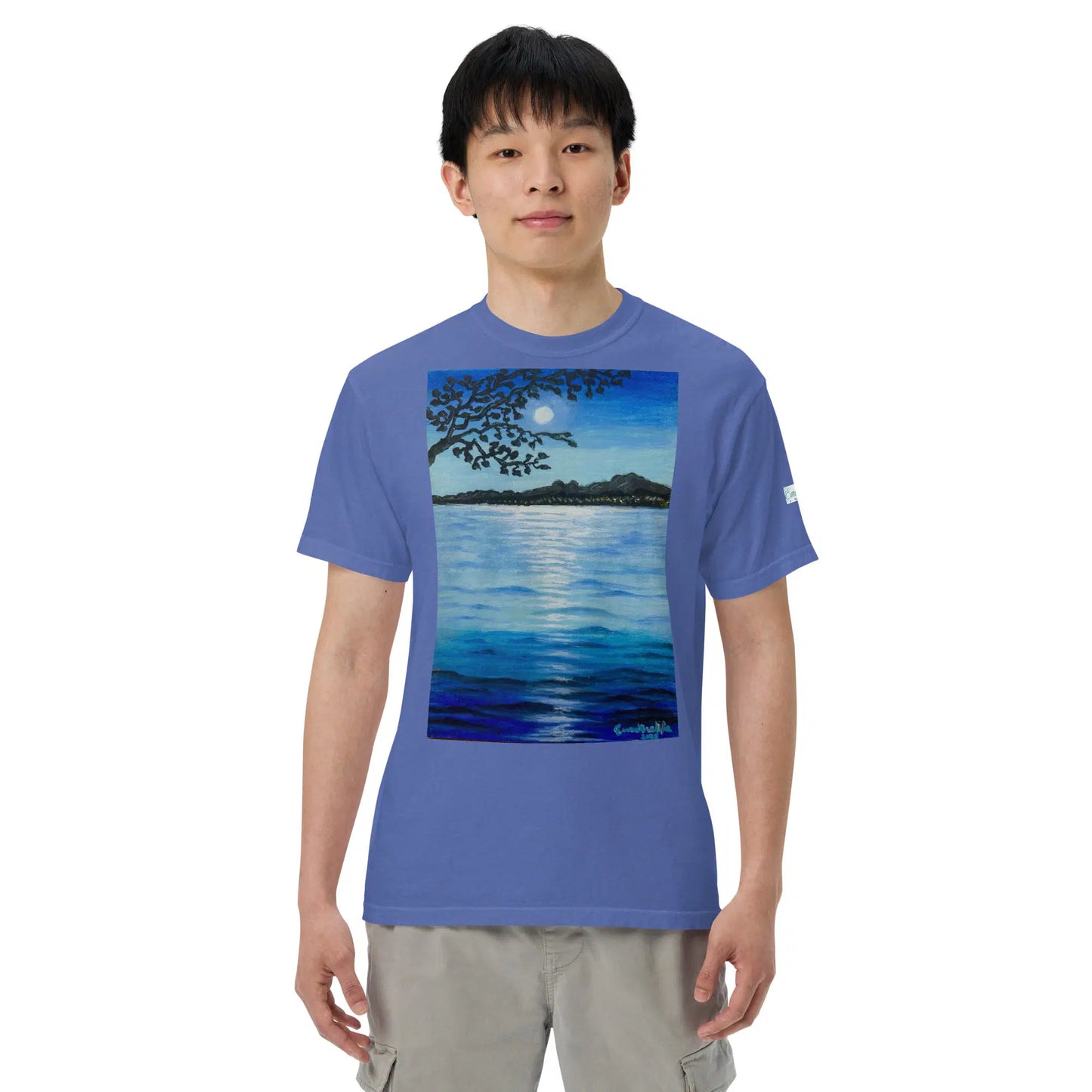 Unisex T-Shirt - Nocturned - Tonalism Moonlit Night Scene - Eman's Gallery