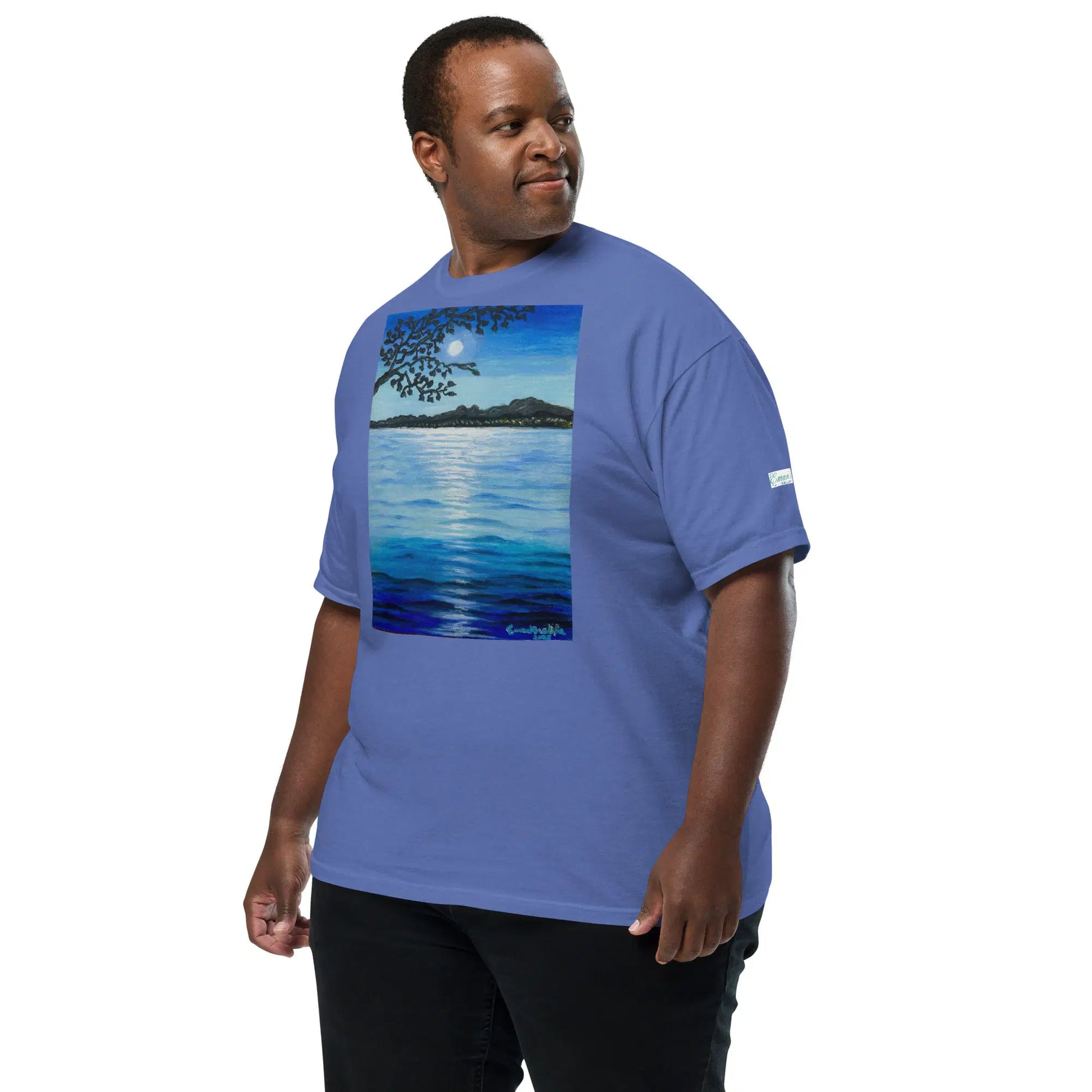 Unisex T-Shirt - Nocturned - Tonalism Moonlit Night Scene - Eman's Gallery