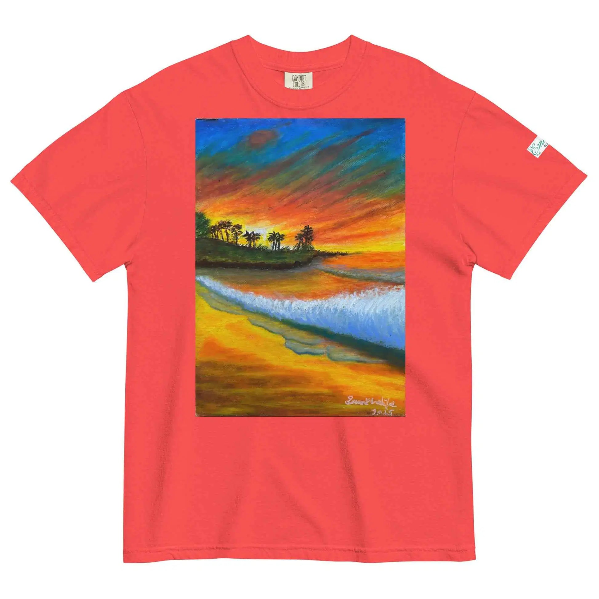 Unisex T-Shirt - Day Blazed - Tropical Sunset Palm Tree Art