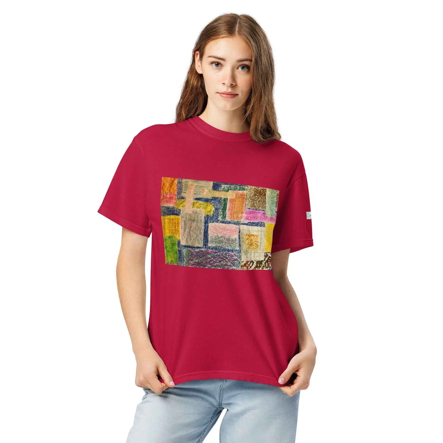 Unisex T-Shirt - The Hearth Quilt - Folk Abstract Patchwork