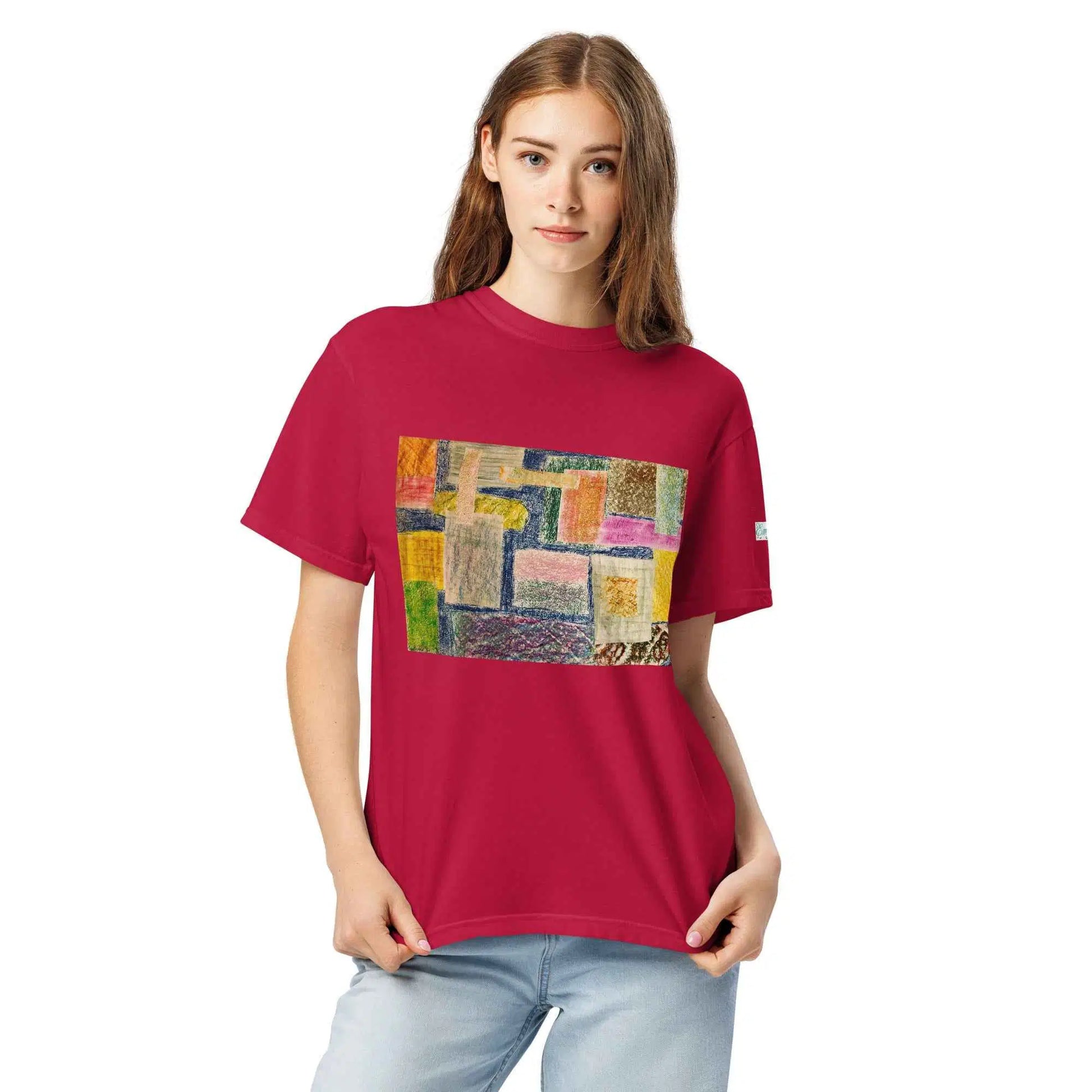 Unisex T-Shirt - The Hearth Quilt - Folk Abstract Patchwork