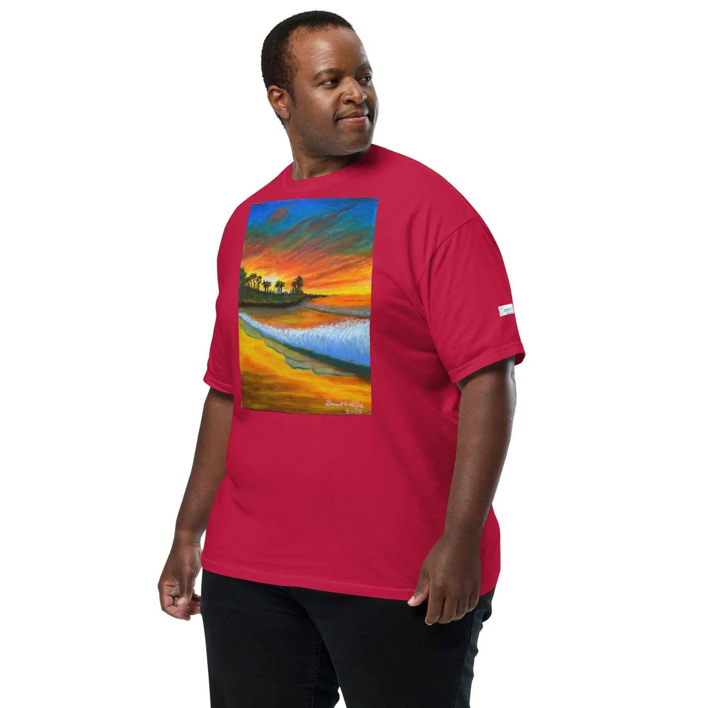 Unisex T-Shirt - Day Blazed - Tropical Sunset Palm Tree Art