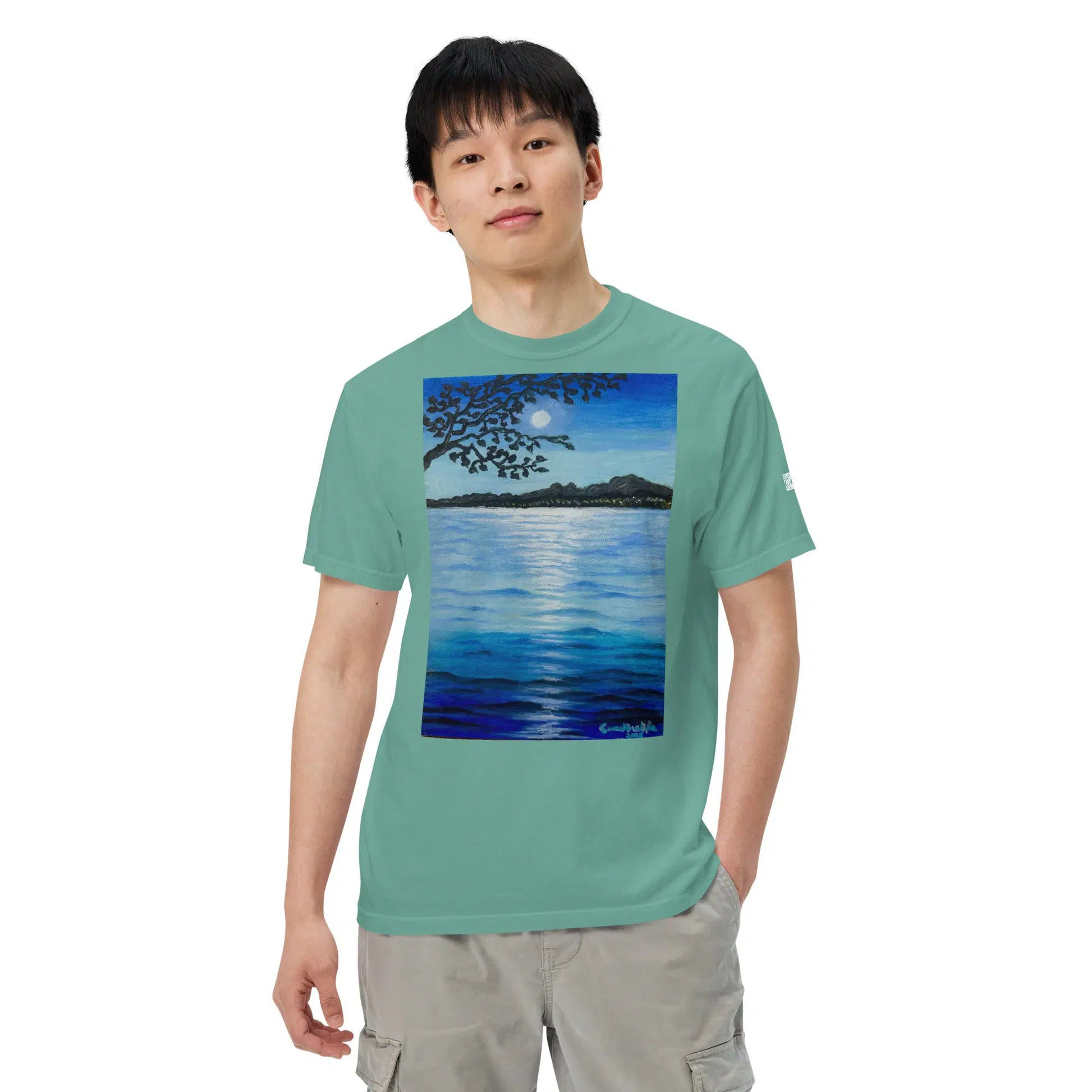 Unisex T-Shirt - Nocturned - Tonalism Moonlit Night Scene - Eman's Gallery