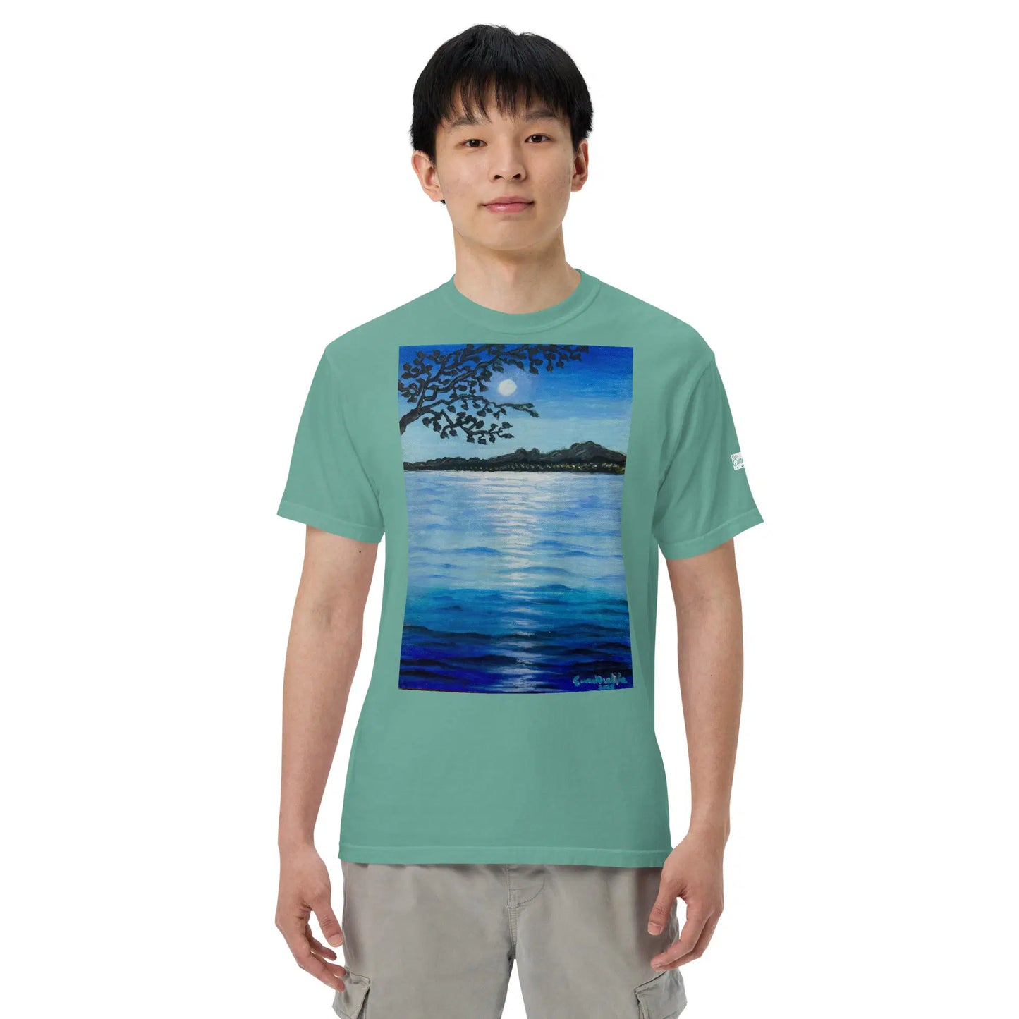 Unisex T-Shirt - Nocturned - Tonalism Moonlit Night Scene - Eman's Gallery