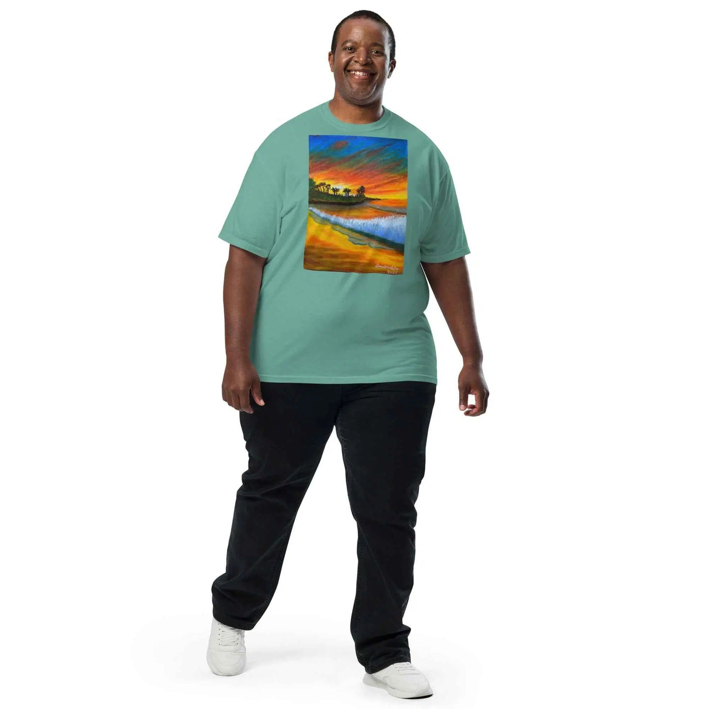 Unisex T-Shirt - Day Blazed - Tropical Sunset Palm Tree Art