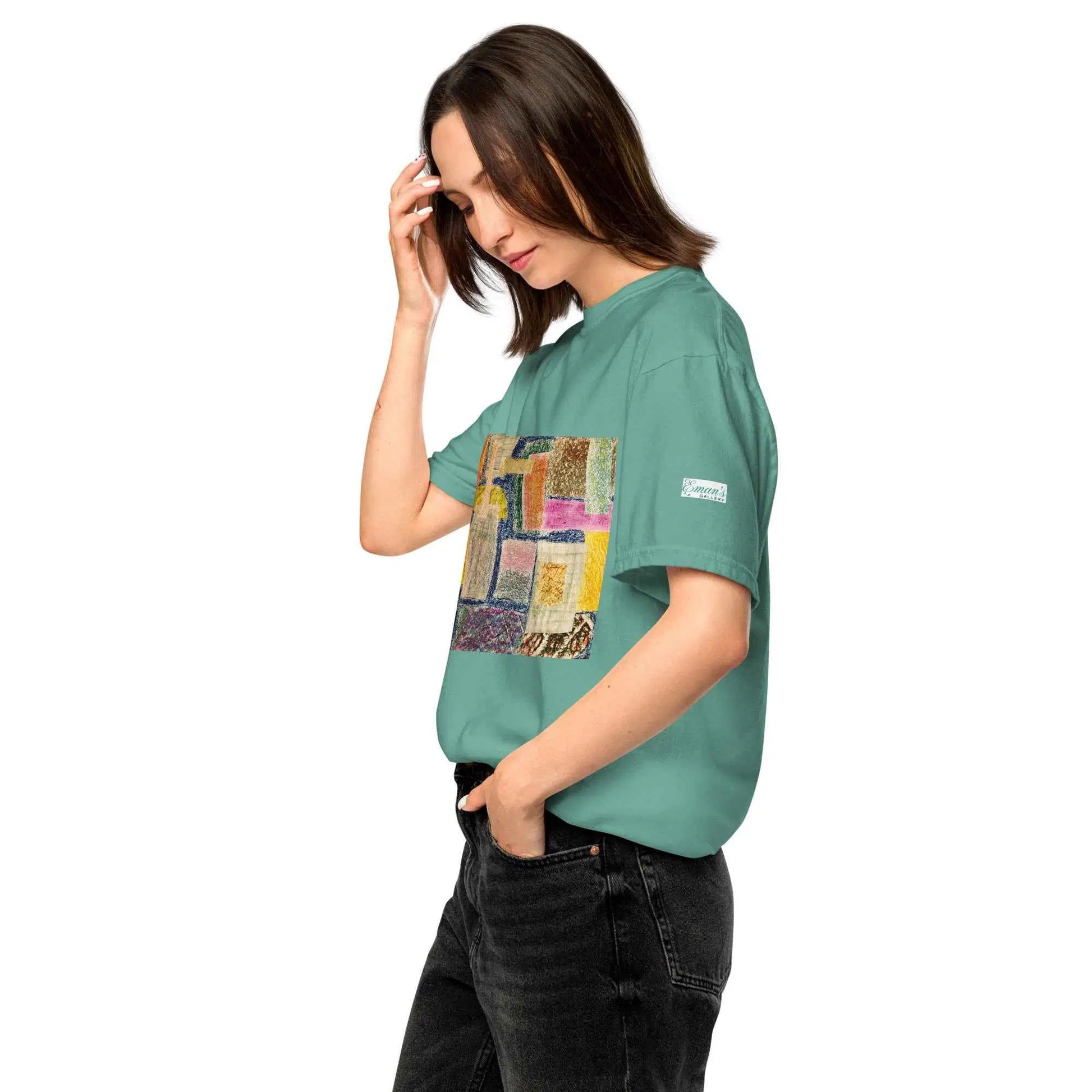 Unisex T-Shirt - The Hearth Quilt - Folk Abstract Patchwork