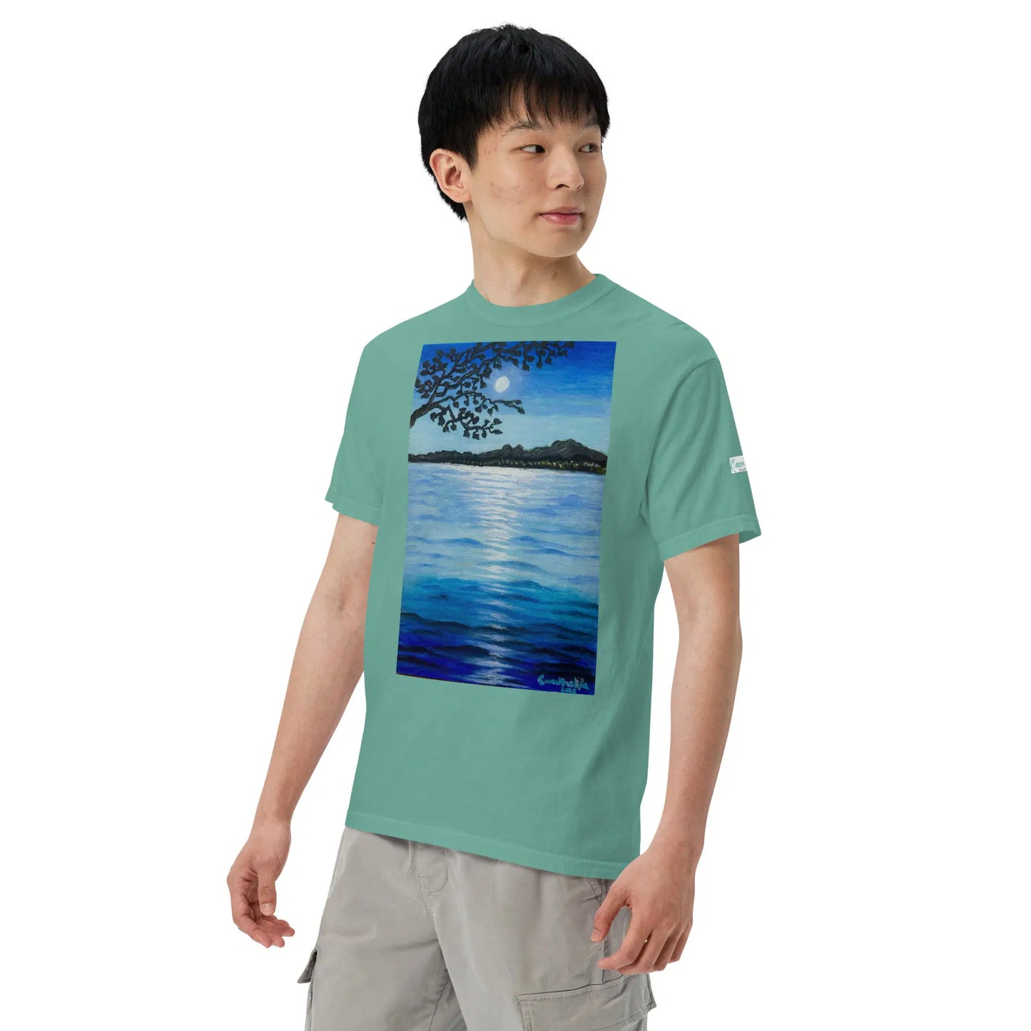 Unisex T-Shirt - Nocturned - Tonalism Moonlit Night Scene - Eman's Gallery