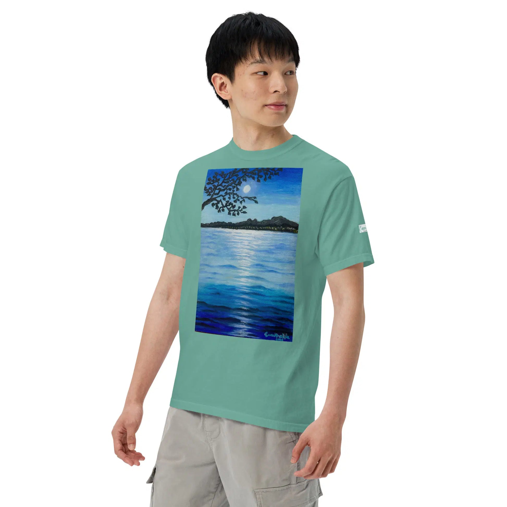 Unisex T-Shirt - Nocturned - Tonalism Moonlit Night Scene - Eman's Gallery