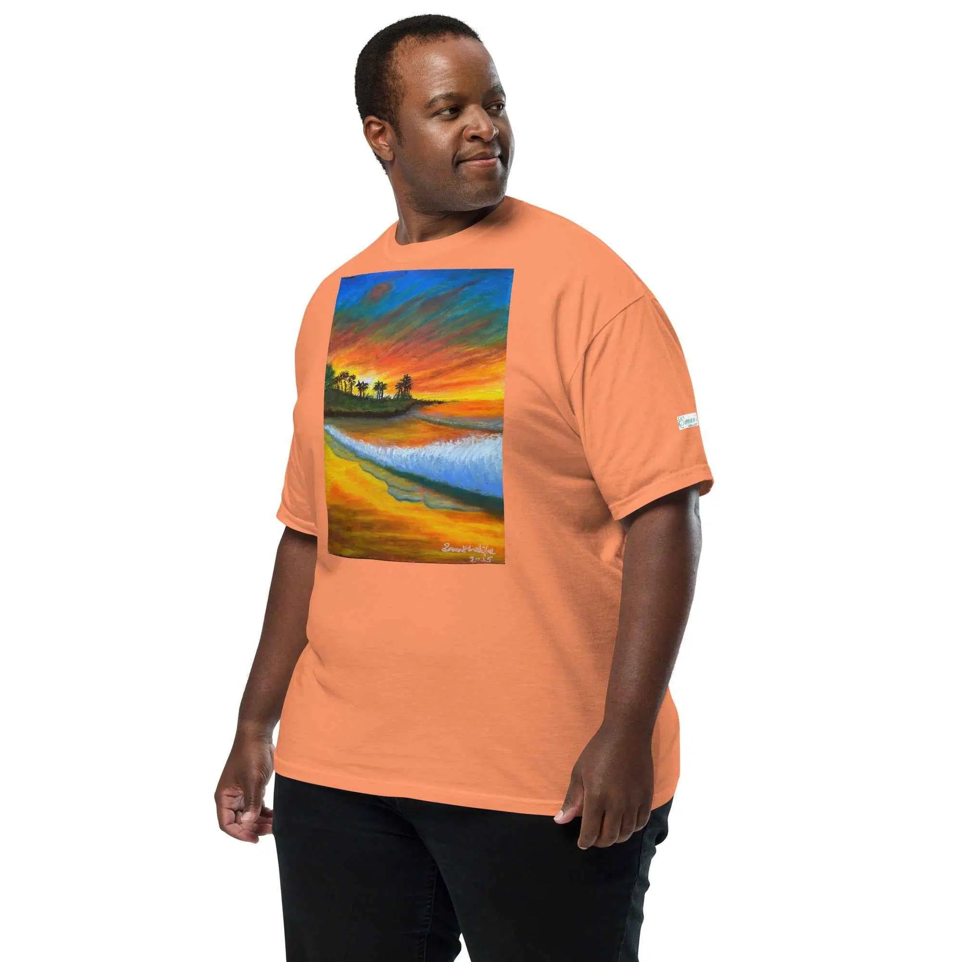 Unisex T-Shirt - Day Blazed - Tropical Sunset Palm Tree Art