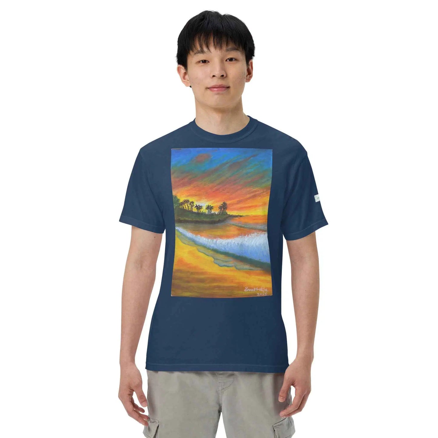 Unisex T-Shirt - Day Blazed - Tropical Sunset Palm Tree Art