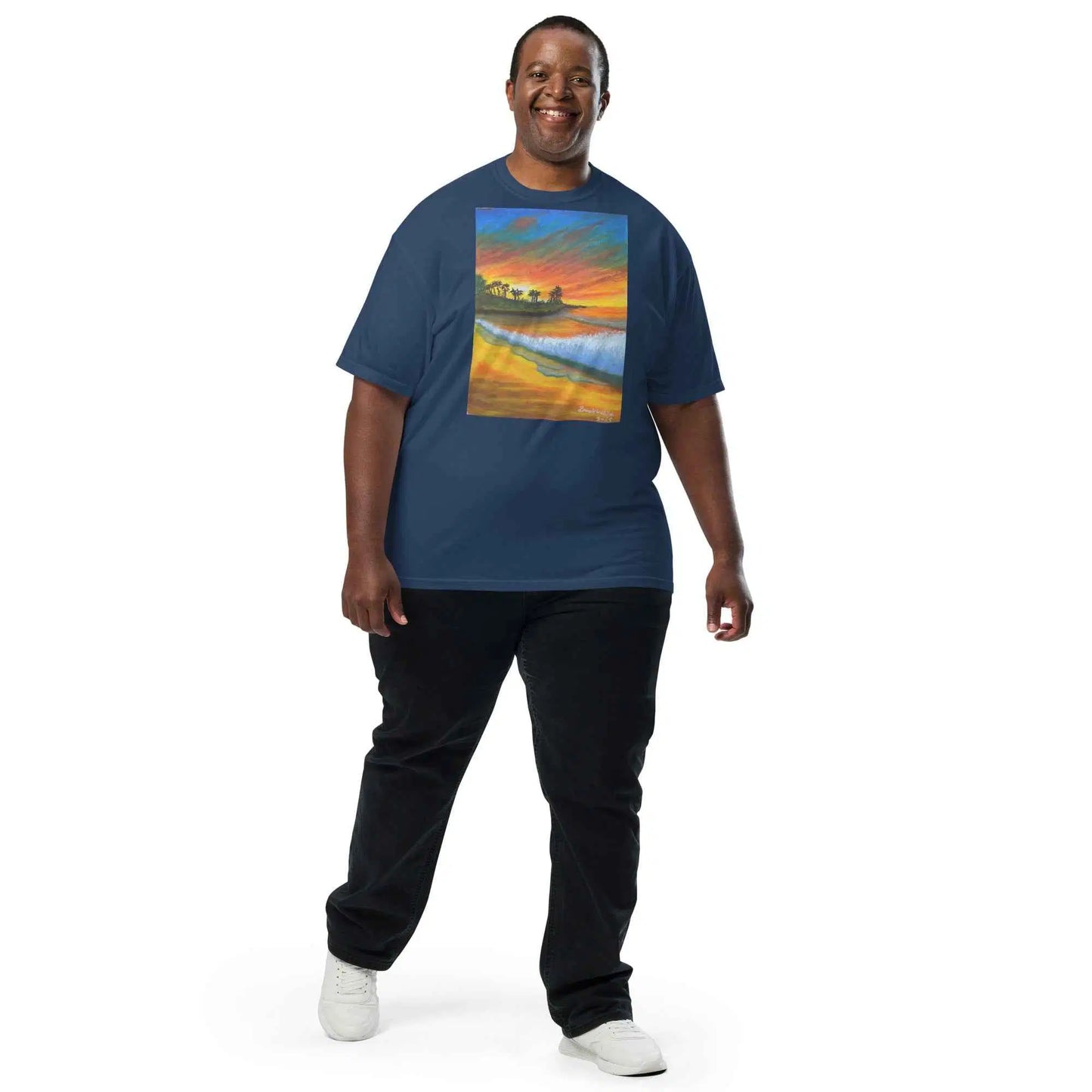 Unisex T-Shirt - Day Blazed - Tropical Sunset Palm Tree Art