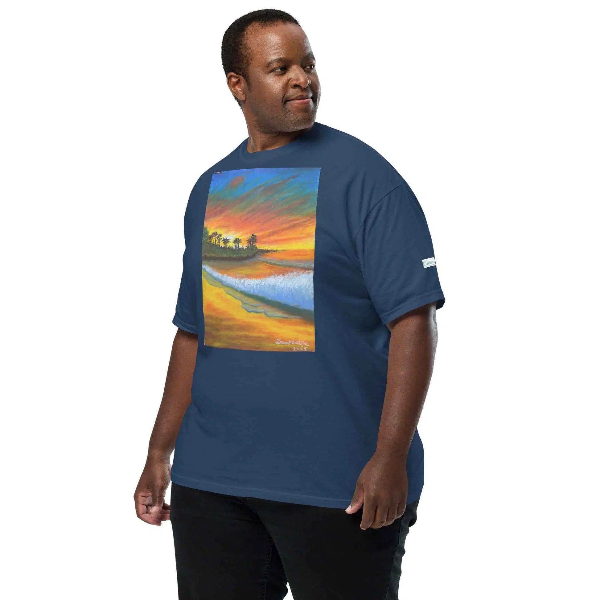 Unisex T-Shirt - Day Blazed - Tropical Sunset Palm Tree Art